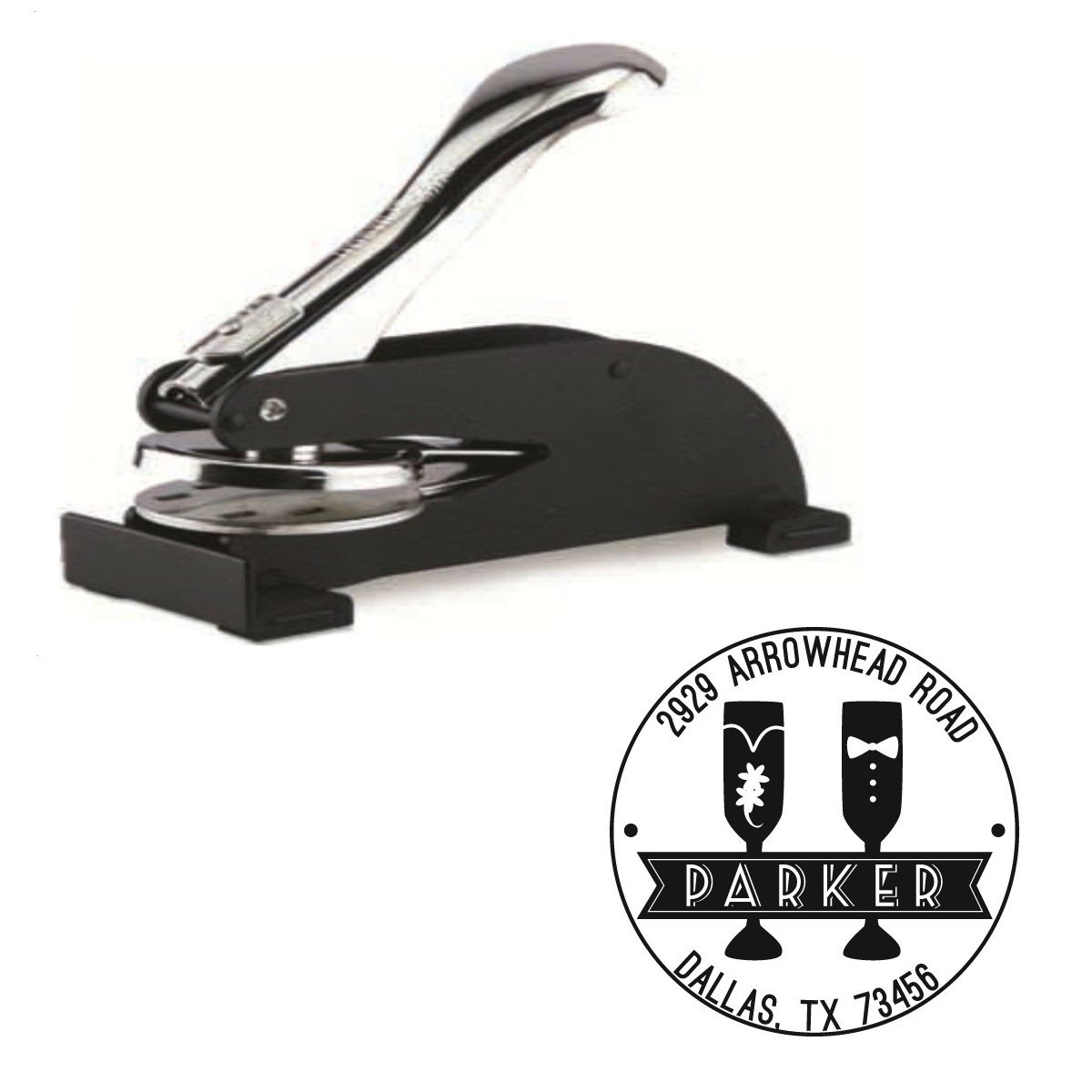 Custom Wedding Logo Desk Embosser Seal - 1.675