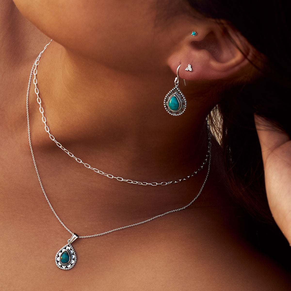 Exquisite Turquoise Stud Earrings for Women – Perfect for Casual, Office & Party Wear | Hypoallergenic & Stylish Jewelry Gift