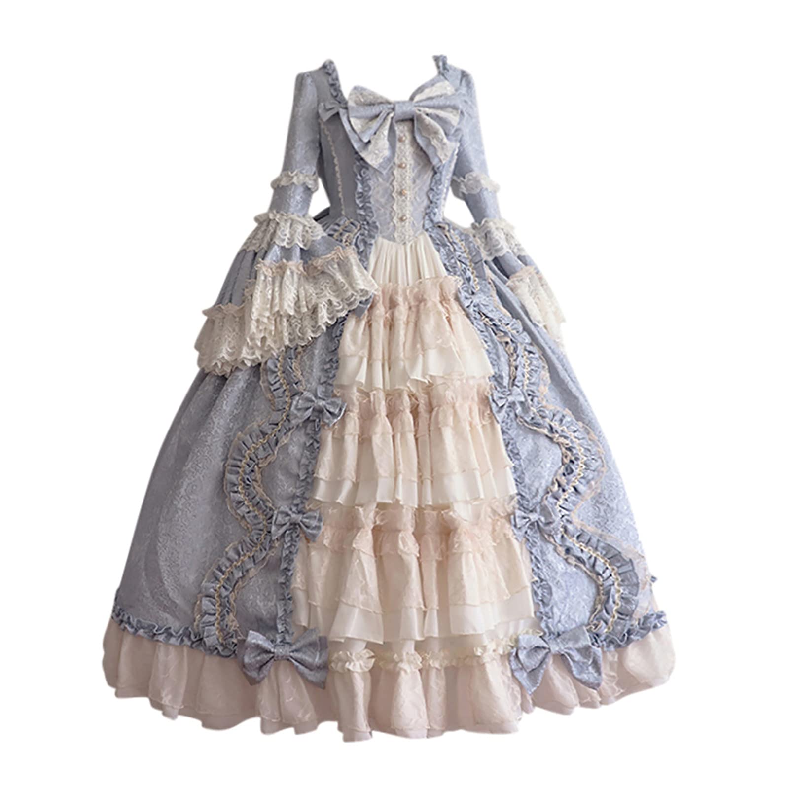 Medieval Princess Costume Dress for Women - Vintage Lolita Court Gown with Bow Details | Perfect for Halloween, Cosplay, Tea Parties & Renaissance Fairs