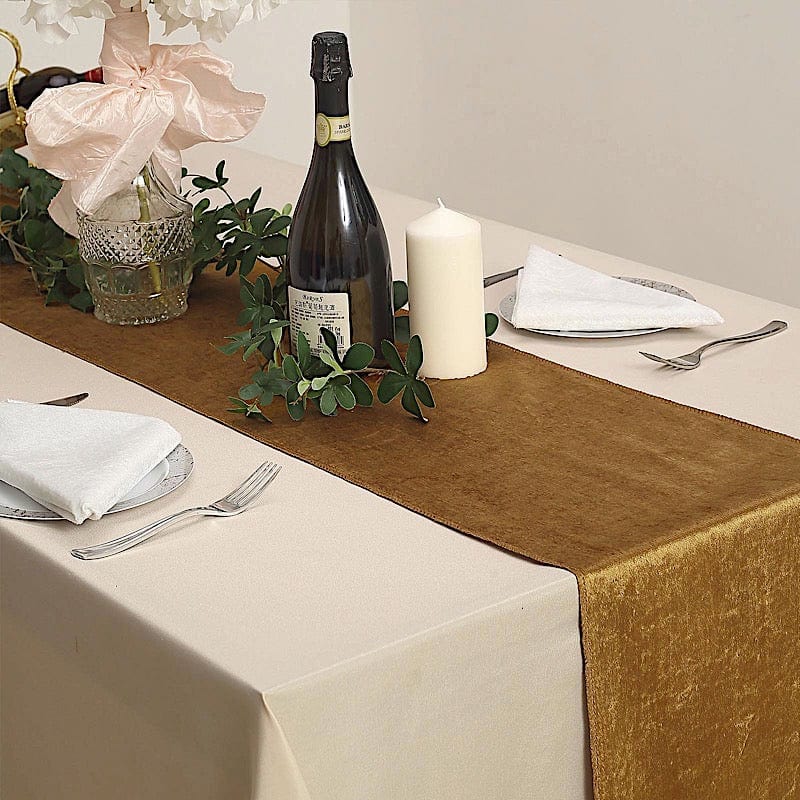 12x107 Inch Premium Velvet Table Runner - Elegant Wedding & Event Table Linens - Perfect for Weddings, Banquets, and Home Decor