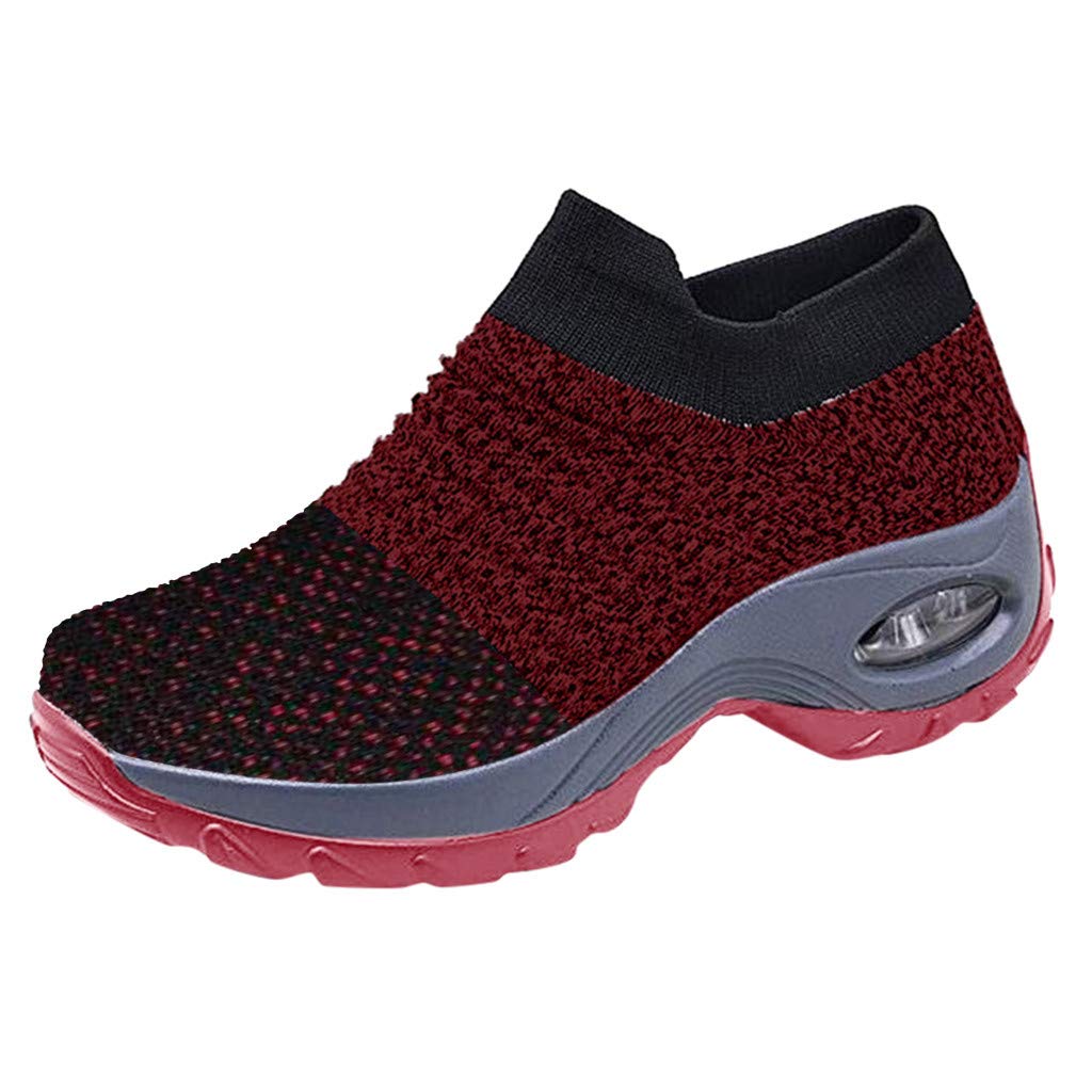 ZEFOTIM Women's Walking Shoes - Breathable Mesh Slip-On Sneakers with Air Cushion Platform for Comfort & Support | Perfect for Walking, Travel & Casual Wear