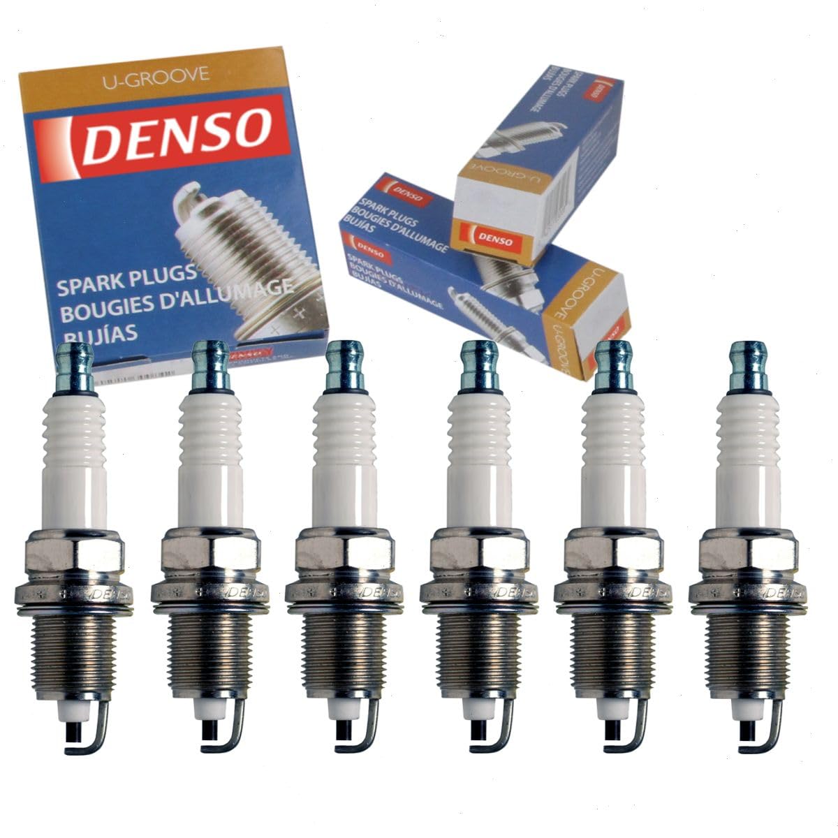 6-Piece DENSO Standard U-Groove Spark Plugs for Jeep Grand Cherokee 4.0L L6 (1993-2004) - High Performance Ignition Replacement Parts for Smoother Engine Operation & Better Fuel Efficiency