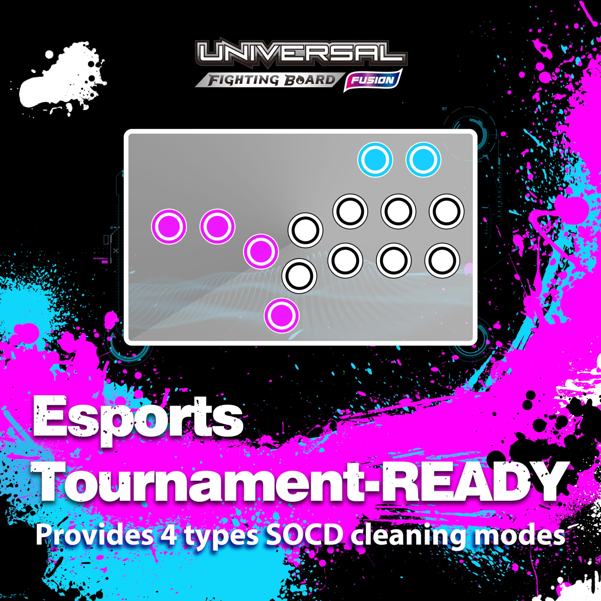 Brook Universal Fighting Board Fusion - Preinstalled Header Version for PS5 Fighting Games, Compatible with Street Fighter 6 & Tekken 8 | Perfect for Competitive Gaming & Arcade-Style Play at Home