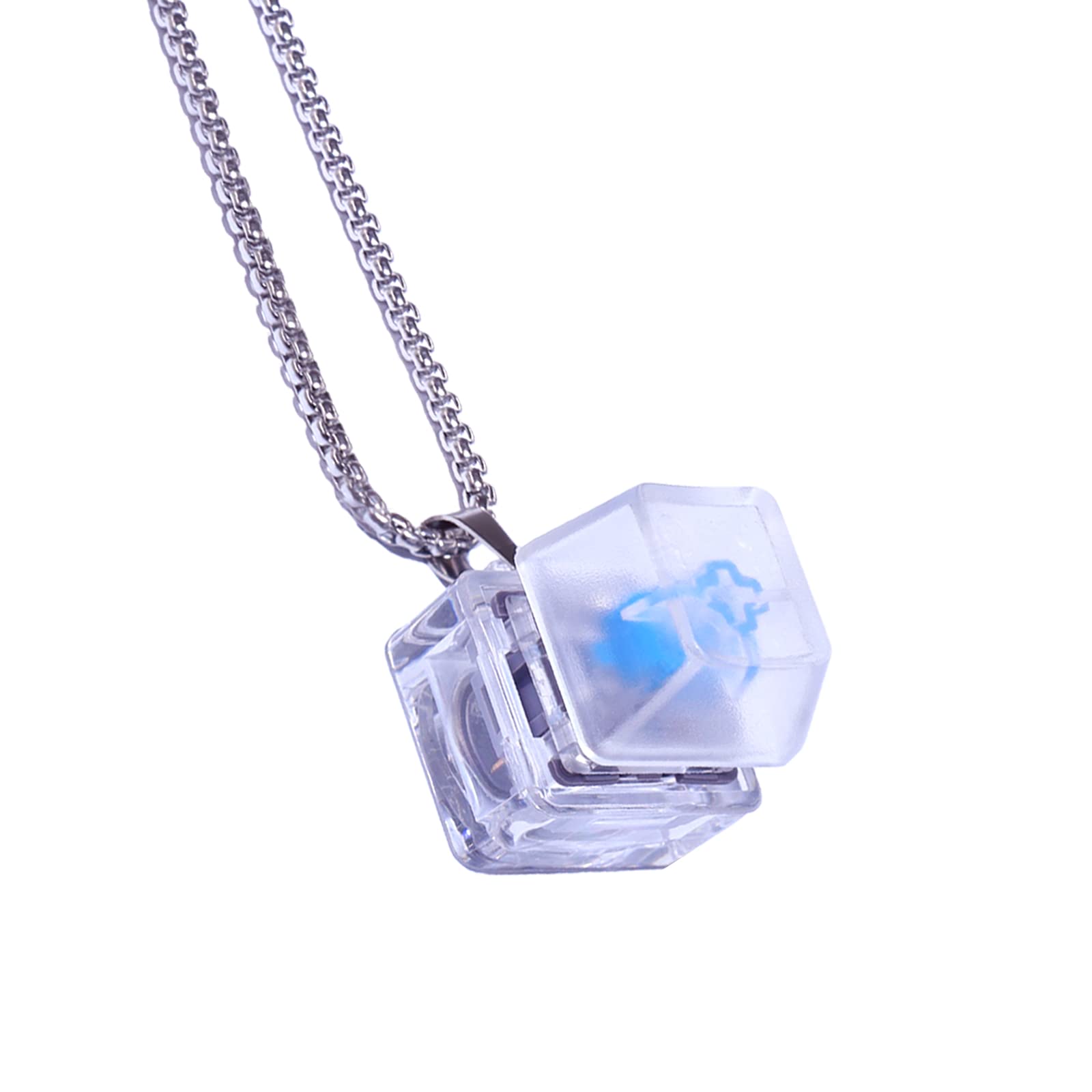 Mechanical Keyboard Fidget Necklace - Stress Relief LED Light Button Toy for Adults & Teens | Anxiety Relief, Office Desk Accessory, Unique Gift Idea