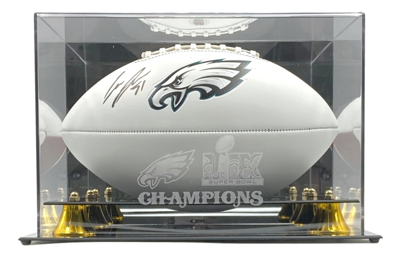 Cam Jurgens Autographed Philadelphia Eagles Logo Football - PSA/DNA Certified with Super Bowl LIX Display Case - Perfect for Eagles Fans, Sports Memorabilia Collectors, and Game Room Decor