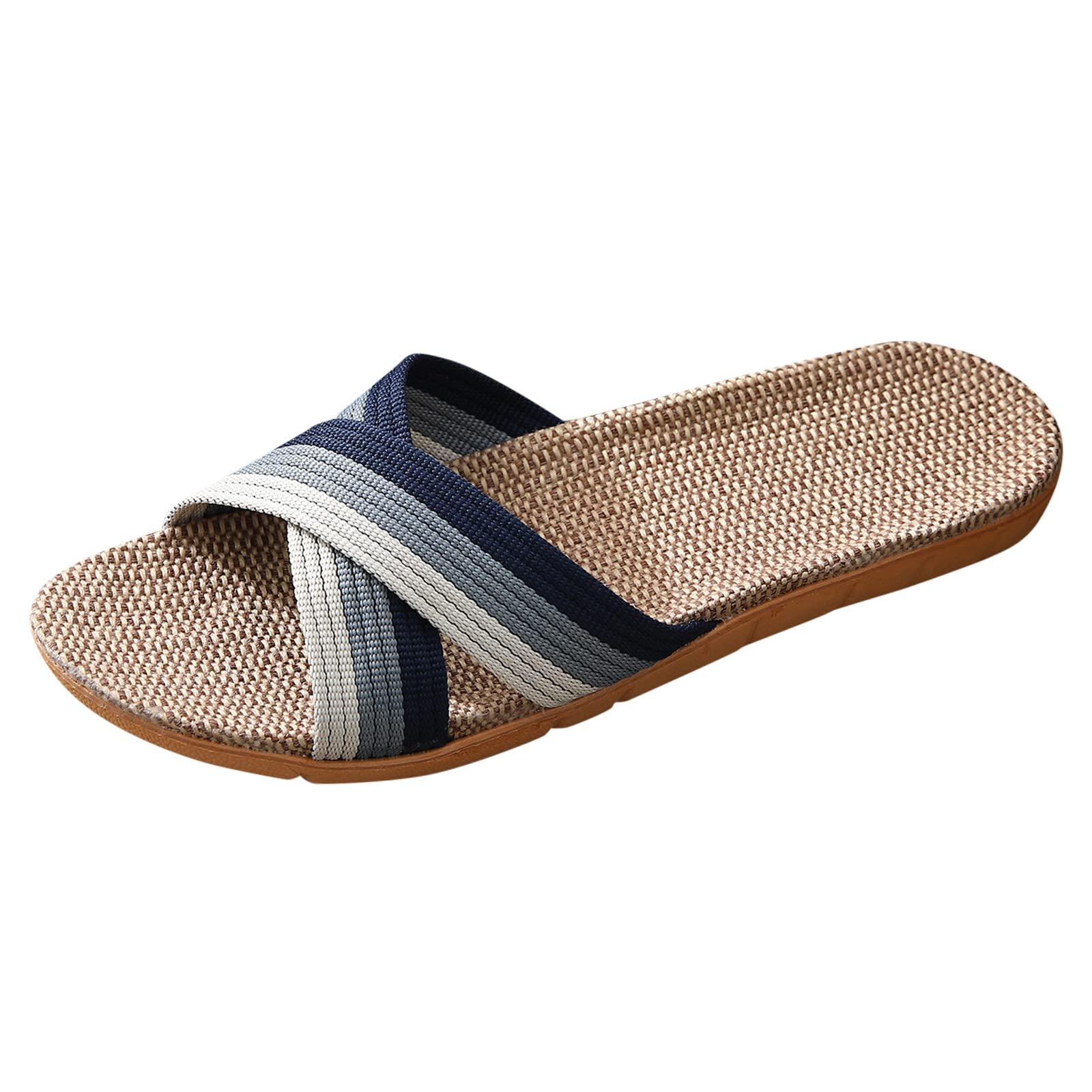 **Men's & Women's Breathable Flax Slip-On Slippers - Soft Cotton Indoor House Shoes with Non-Slip Sole - Comfortable Summer Home Slippers for Relaxing, Lounging & Casual Wear**