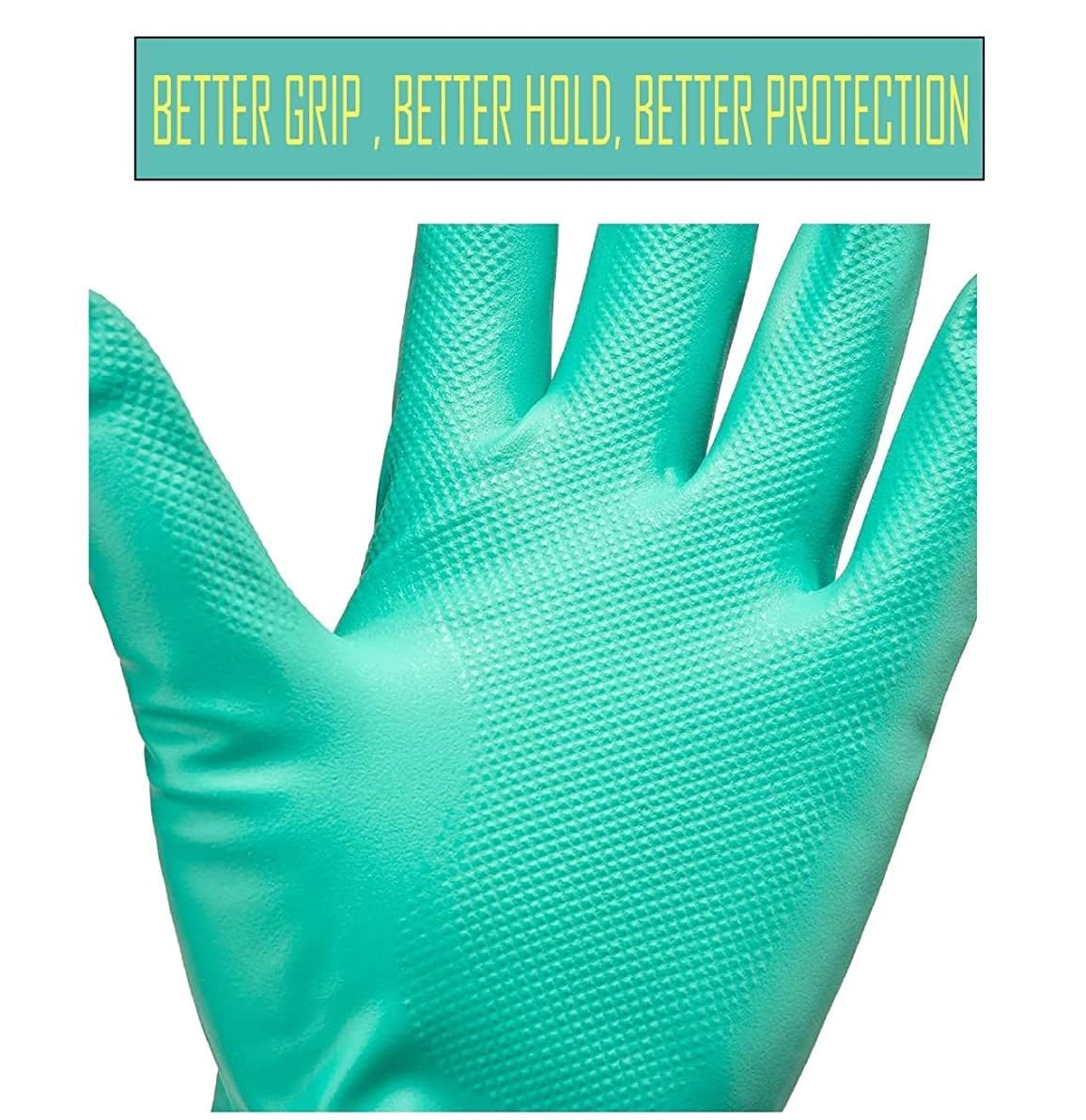 MR. GLOVE Reusable Chemical & Acid Resistant Nitrile Gloves - Heavy Duty Cleaning, Dish Washing, Gardening & Industrial Use - Green, X-Large (1 Pair) - Perfect for Kitchen, Lab & Outdoor Work