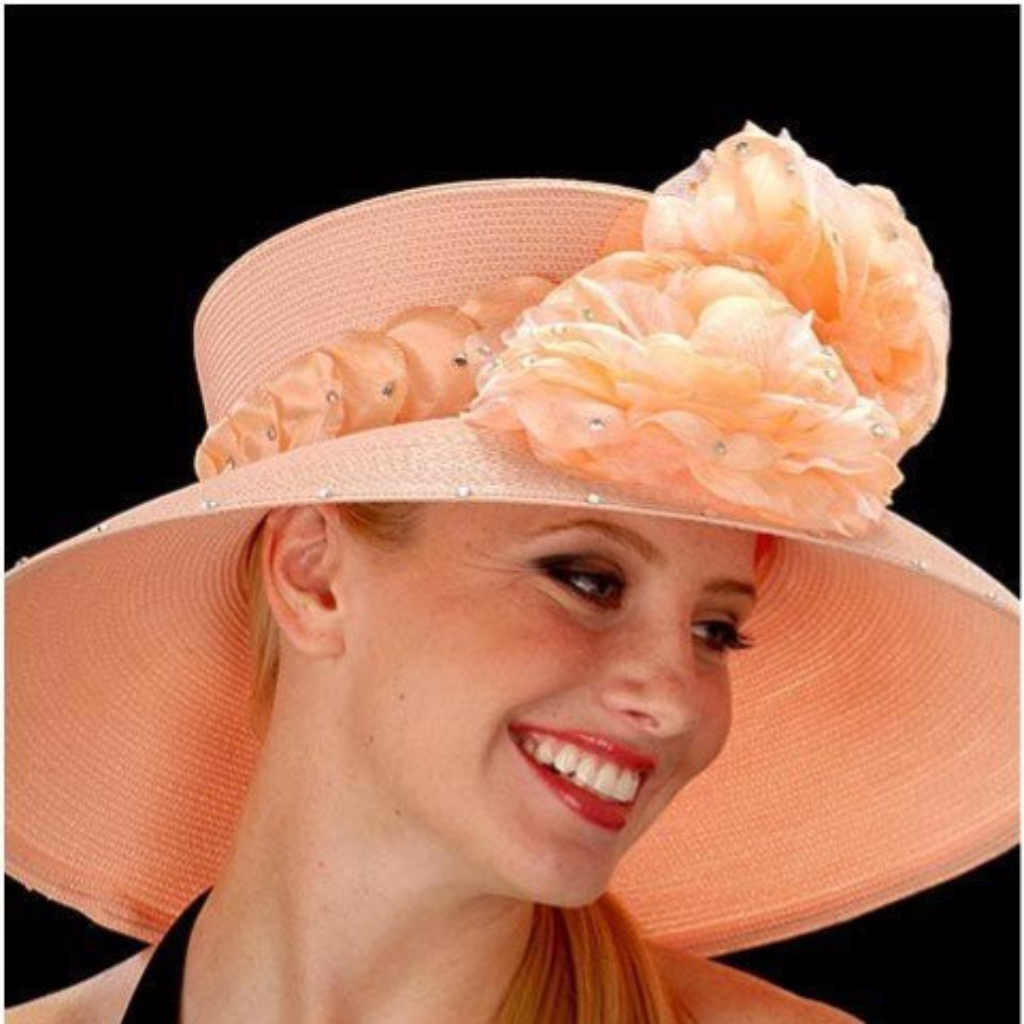 Stylish Peach Women's Straw Hat AC7021 - Perfect for Beach, Summer Outfits & Outdoor Activities