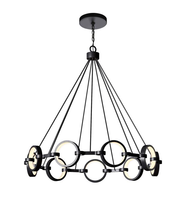 Craftmade Context 9-Light LED Chandelier - Modern Crystal Ceiling Light Fixture for Dining Room, Bedroom & Living Room - Energy Efficient Dimmable Lighting for Home Decor