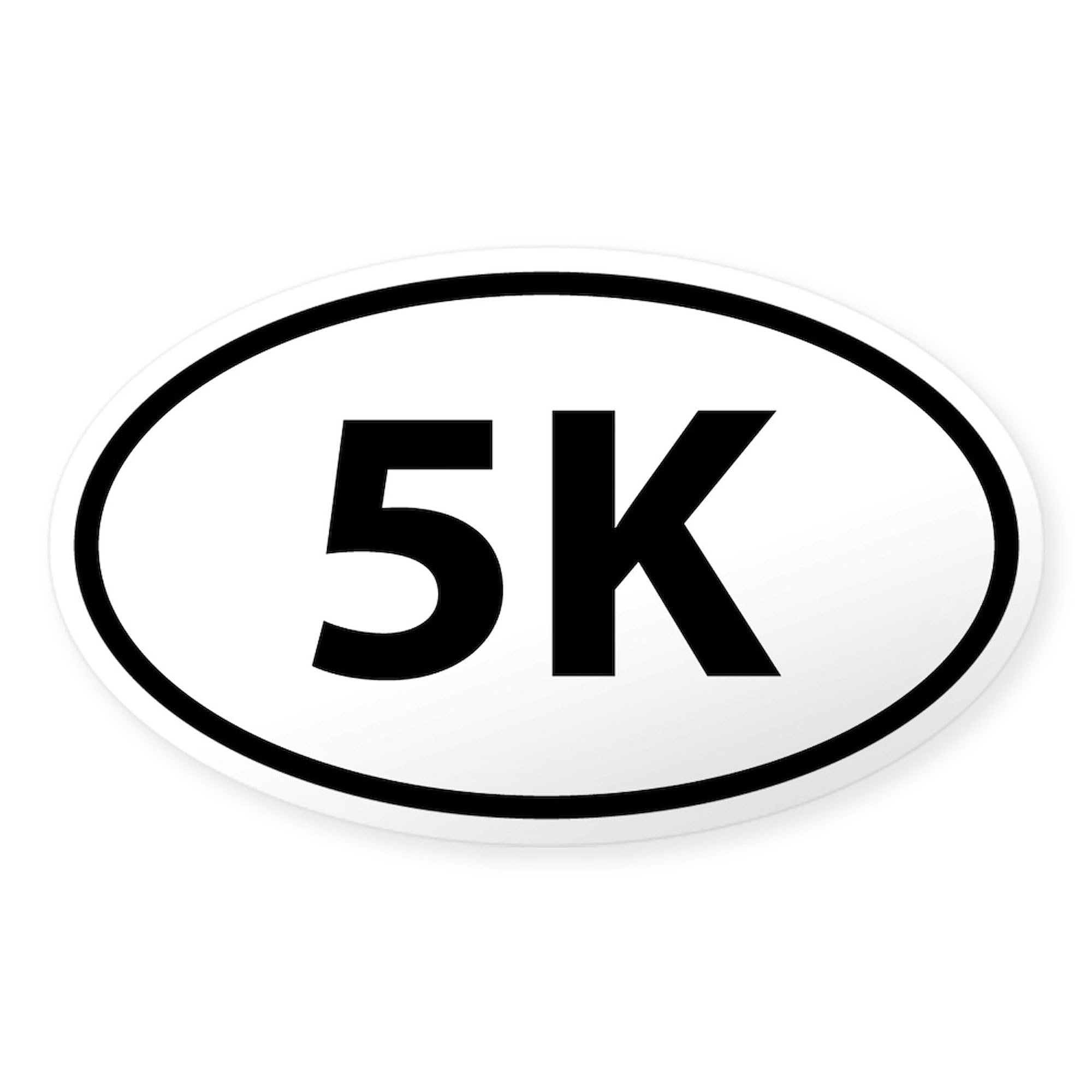 5K Run Oval Sticker - Durable Car Bumper Decal for Runners, Marathons & Road Races - Perfect for Vehicles, Laptops & Water Bottles