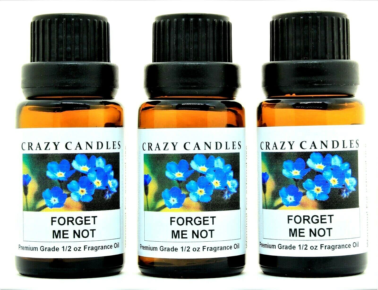 Forget Me Not Scented Fragrance Oil - Premium Grade Aromatherapy Essential Oil, 3 Bottles (1/2 FL Oz/15ml Each) for Diffusers, Candles & Home Fragrance