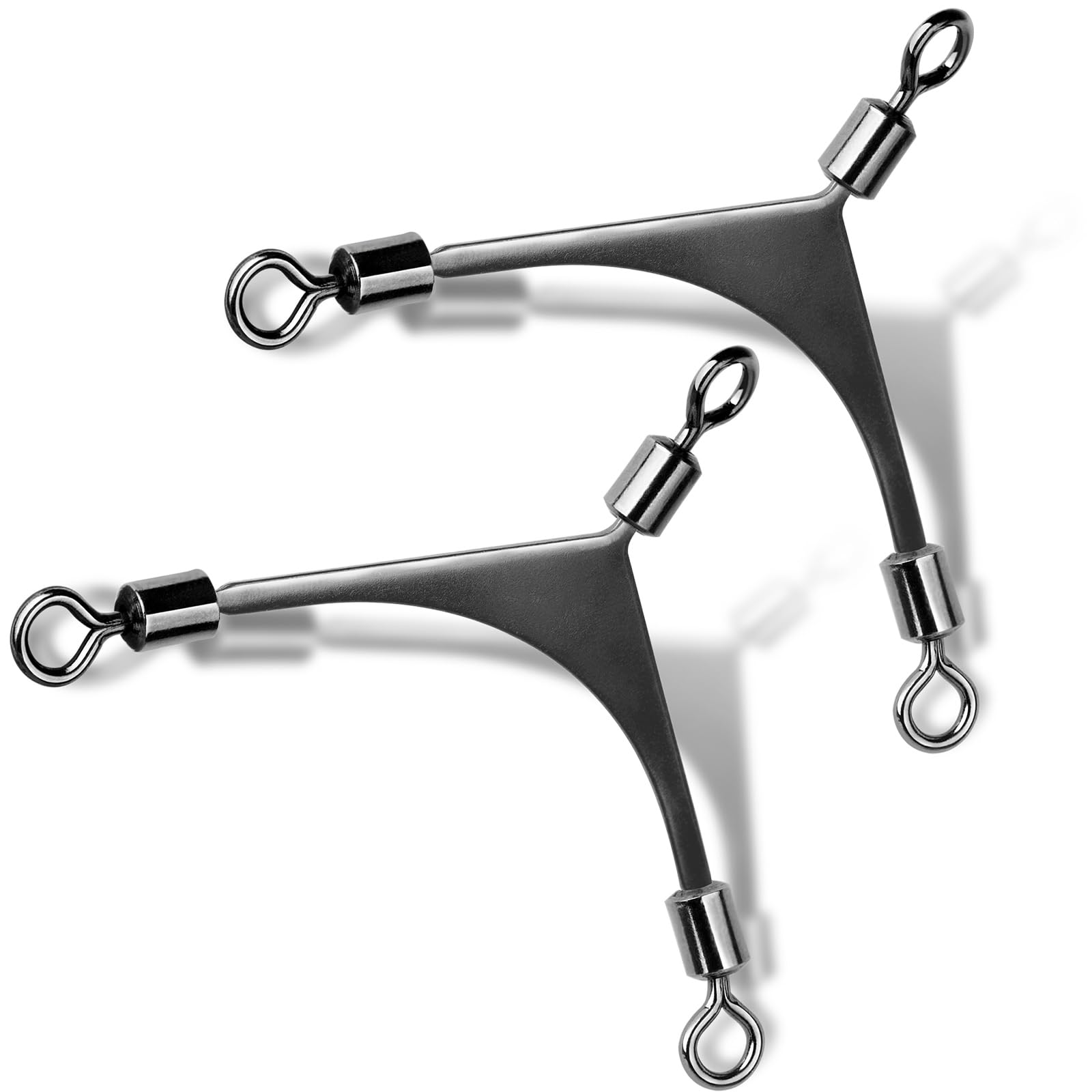 15pcs 3-Way Rolling Swivel Fishing Tackle - Stainless Steel Fishing Swivels for Saltwater & Freshwater Rigs | Perfect for Trolling, Bottom Fishing & Surf Casting