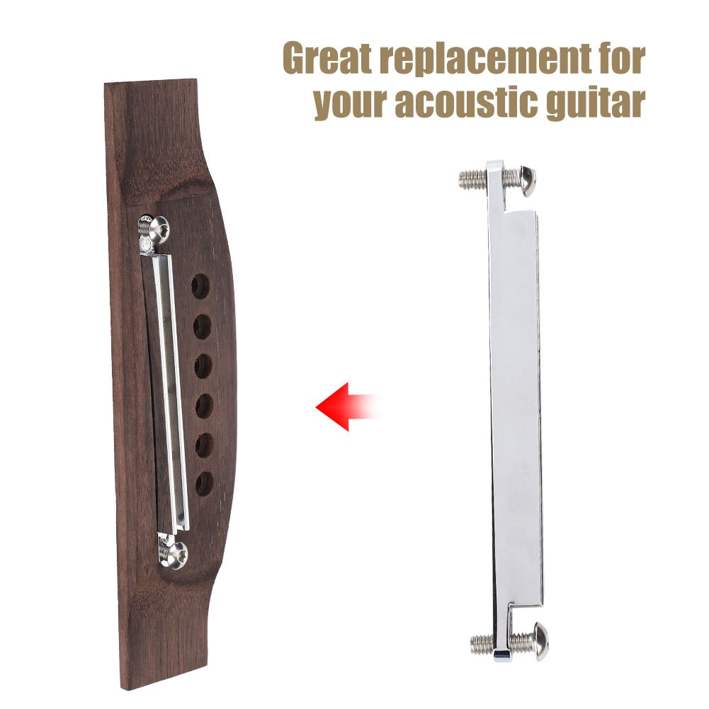 72mm Rosewood Acoustic Guitar Bridge Saddle Bone with Adjustable Nut & Shaft - 6 String Folk Guitar Repair Kit | Perfect for Guitar Maintenance & DIY Fixes