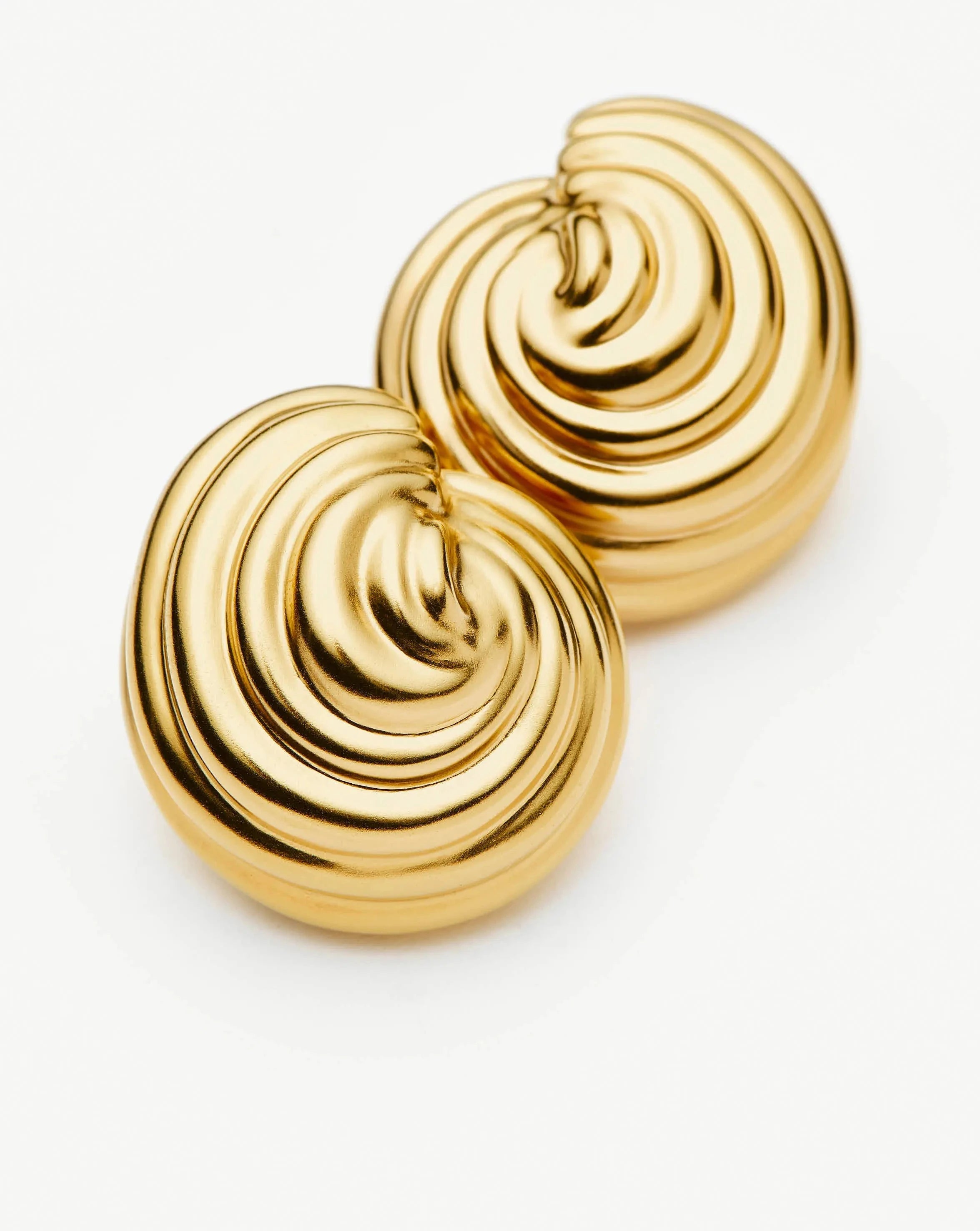 Spiral Dome Oversized Stud Earrings for Women - 18k Gold Plated Hoop Earrings | Hypoallergenic & Lightweight | Perfect for Parties, Weddings & Everyday Wear