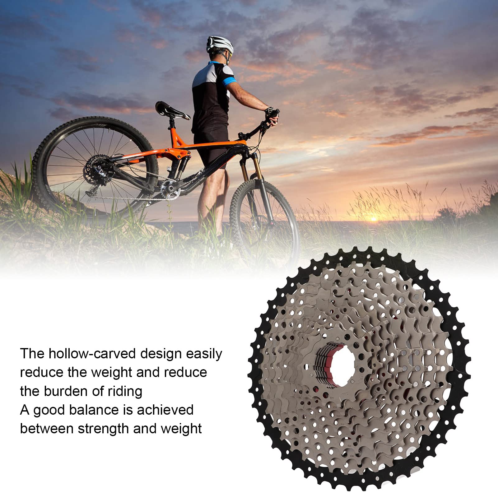 11-46T 11 Speed Bicycle Cassette Freewheel - Durable MTB Bike Sprocket Flywheel for Mountain Bikes - Perfect for Trail Riding, Commuting & Off-Road Cycling Accessories