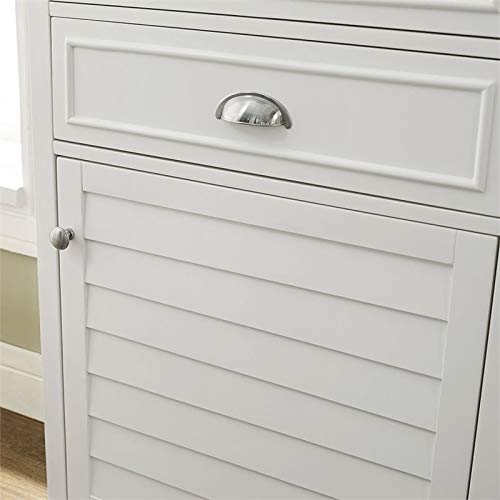 Pemberly Row White Linen Cabinet - Stylish Storage for Bedroom, Bathroom & Living Room Organization