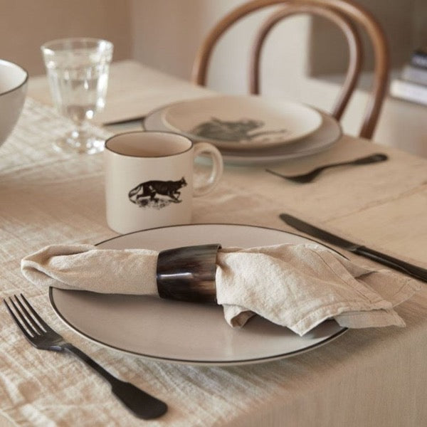 Buffalo Horn Napkin Rings Set of 6 - Handmade Natural Buffalo Horn Tableware for Wedding, Party, and Fine Dining - Elegant Napkin Holders for Formal and Casual Dining Decor