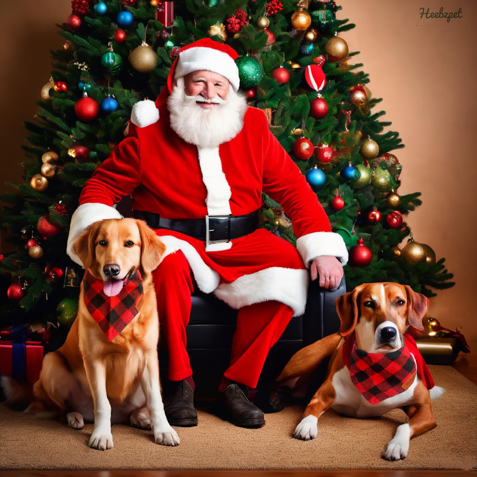 Buffalo Plaid Dog Bandanas 1-Pack - Red Flannel Dog Scarf Triangle Bibs & Kerchiefs - Premium Thick Cotton Holiday Bandana for Small, Medium, Large Dogs & Cats - Perfect for Christmas, Halloween & Outdoor Adventures