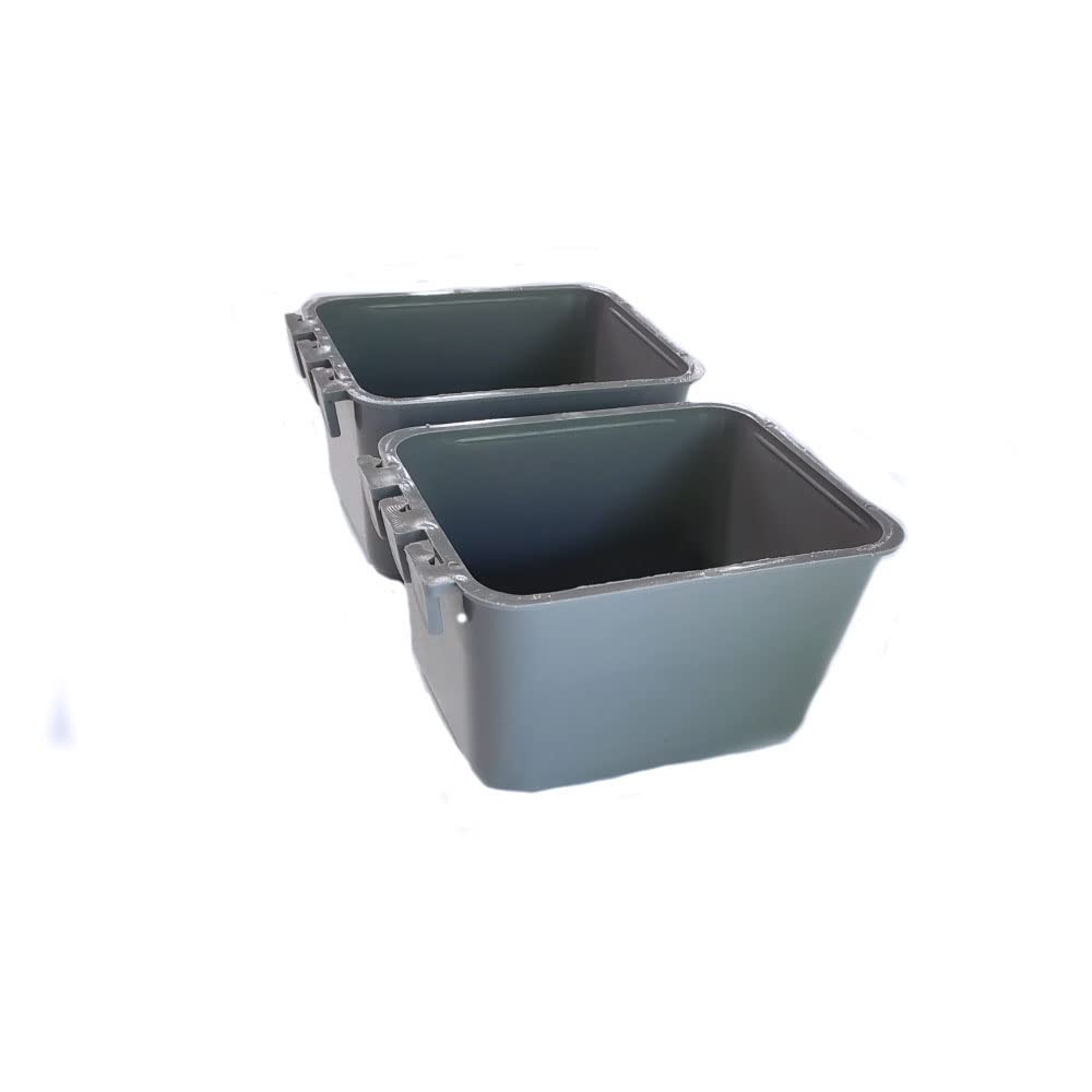 RAParts (2-Pack) Gray Hanging Cage Cups - 16 oz / 1 Pint Feed & Water Containers for Birds, Chickens, and Small Pets - Perfect for Coops, Aviaries, and Outdoor Use