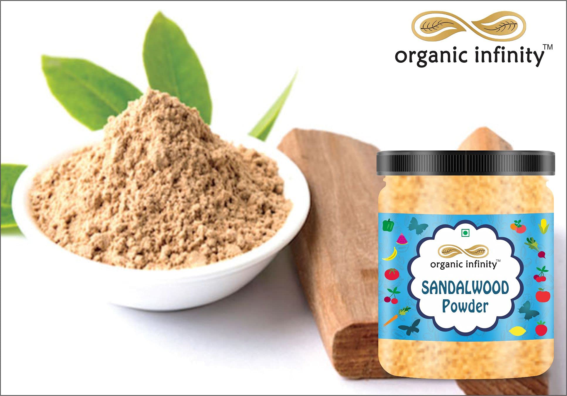 Organic Infinity Sandalwood Powder for Face Masks, Facials & Skin Care - 100% Pure, Natural & Chemical-Free - 200g (7oz) - Perfect for DIY Beauty, Aromatherapy & Relaxation at Home