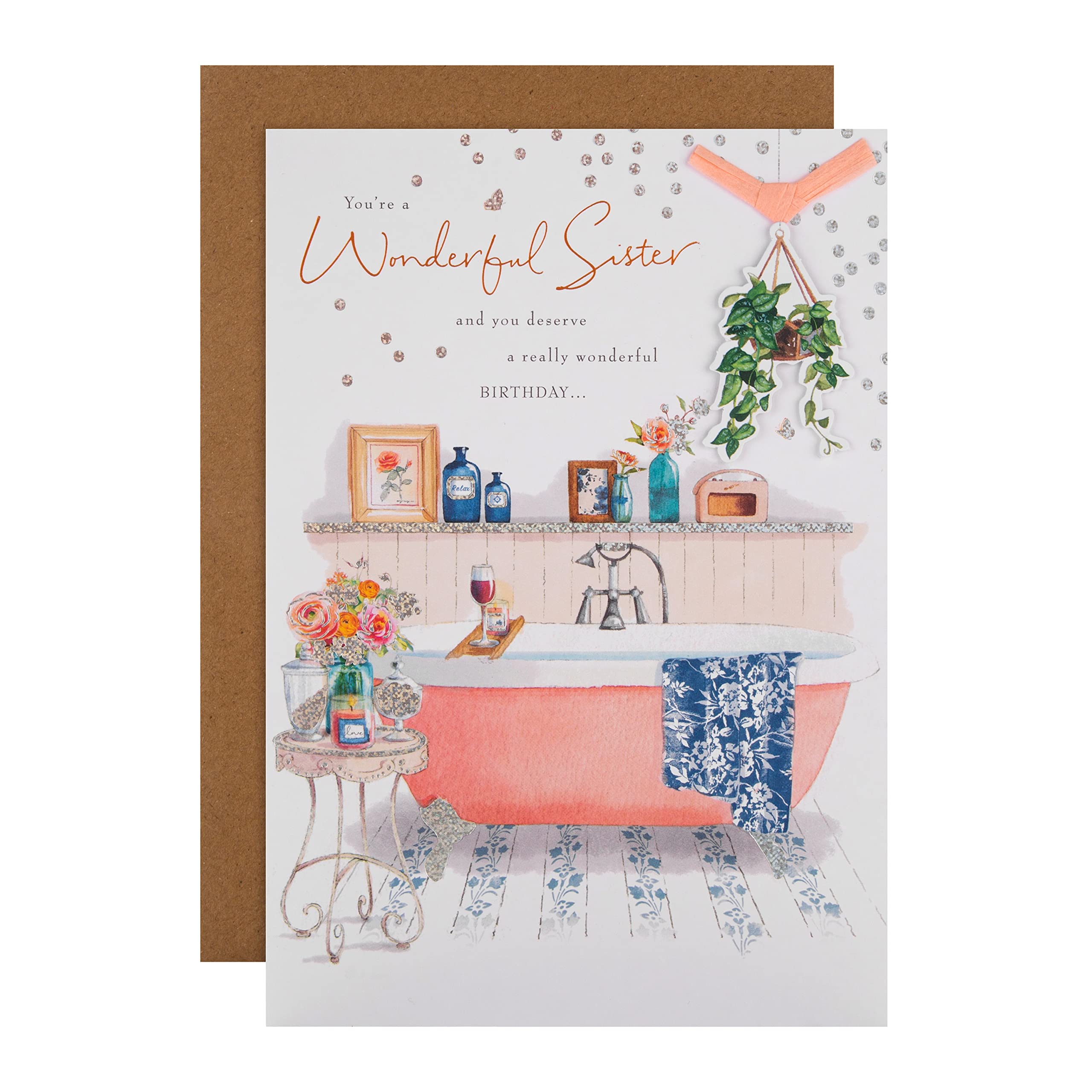 Hallmark Birthday Card for Sister - Classic Lucy Cromwell Illustrated Design | Thoughtful Greeting Card for Sisters, Best Friends & Loved Ones | Perfect for Birthdays, Anniversaries & Special Occasions