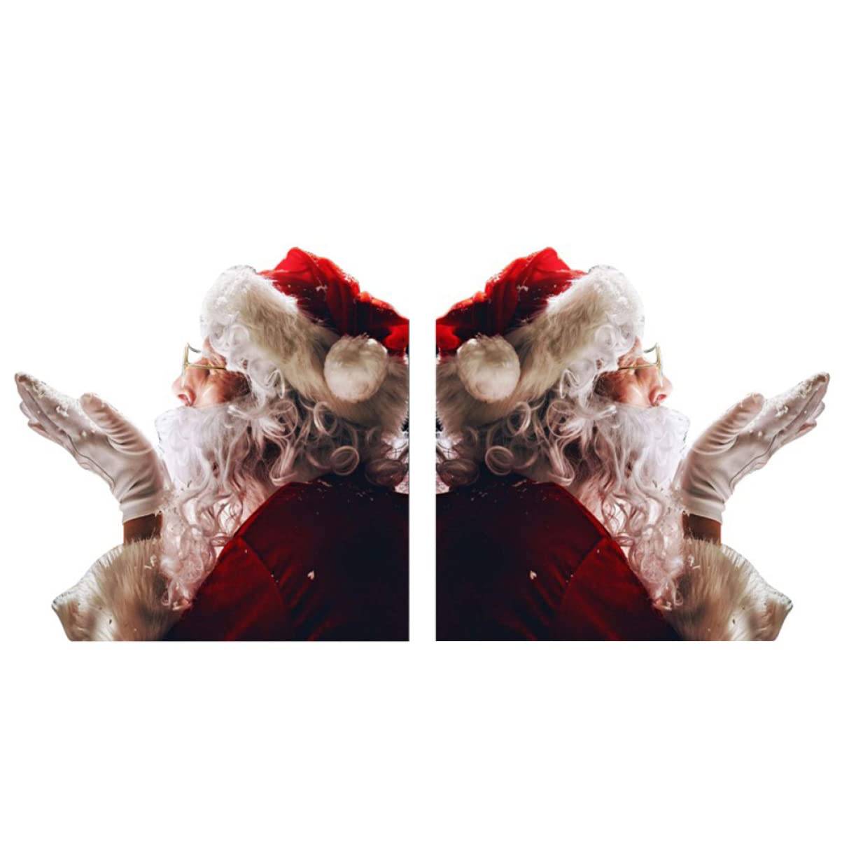 FAVOMOTO 2 Pack Christmas Santa Car Decals - Waterproof Vinyl Window Stickers for Rear & Side Auto Glass - Holiday Car Decor for SUV, Truck, Sedan (Perfect for Christmas Parties & Winter Road Trips)