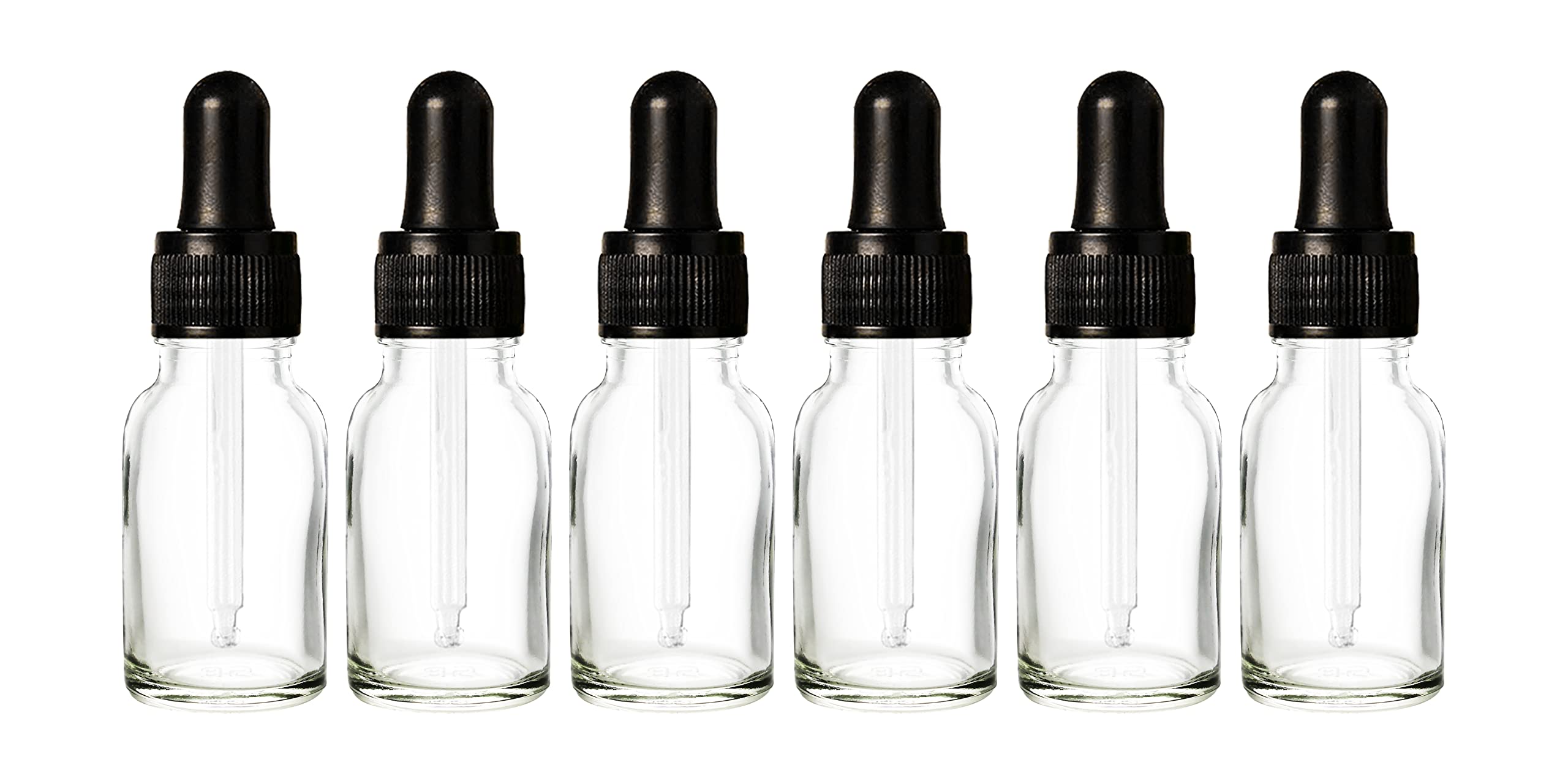 NSB Herbals 15ml Clear Round Empty Glass Bottle with Dropper - Black Ring & Silicone Teat for Essential Oils, Perfumes, DIY Blends (Pack of 3) | Perfect for Aromatherapy, Travel & Home Fragrance