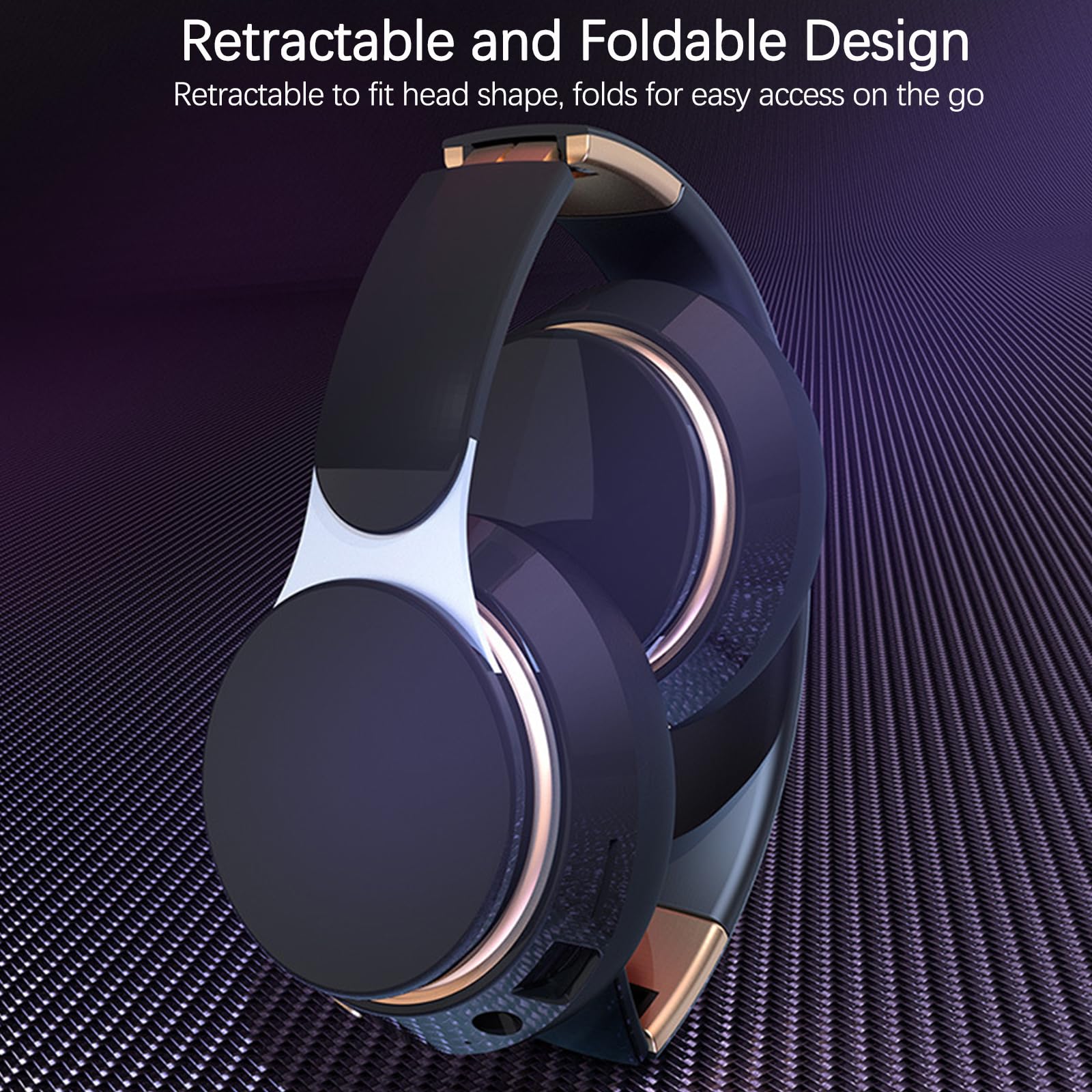 Premium Wireless Over-Ear Headphones with Bluetooth 5.0, Hi-Fi Stereo Sound & Built-in Mic - Foldable Lightweight Design for PC, Gaming, Travel & Home Use - Includes FM Radio & SD/TF Card Support