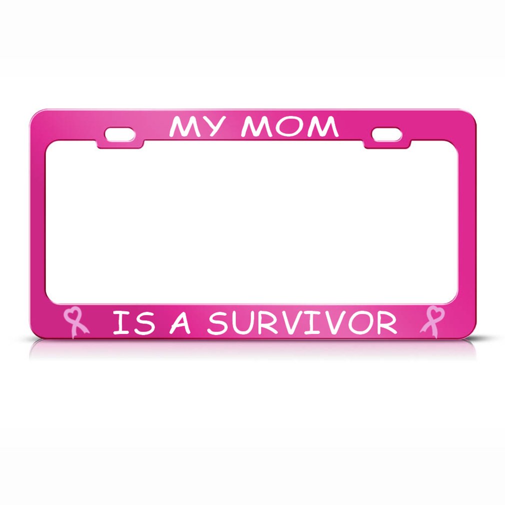 Speedy Pros Breast Cancer Awareness Pink Ribbon License Plate Frame - Support Survivors, Durable Car Tag Holder for Everyday Use & Special Events
