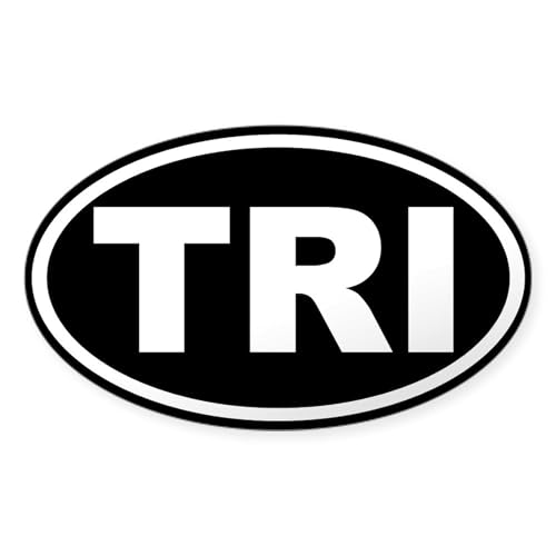 Clear - Triathlon Tri Oval Euro Sticker Black