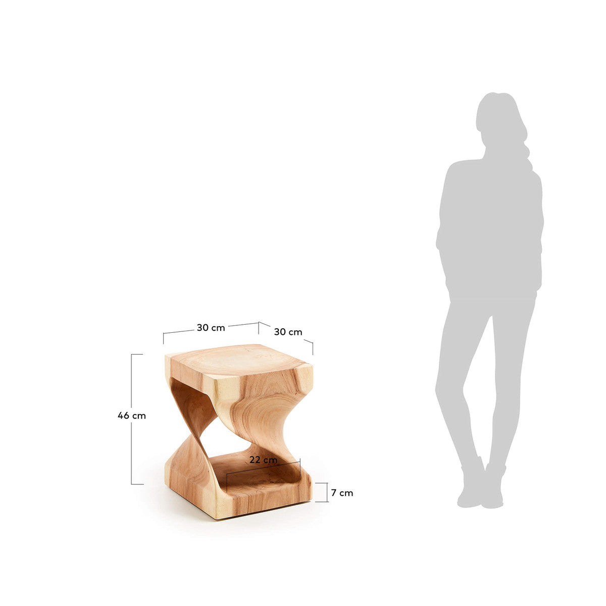 Hakon Modern Hollow Side Table - Minimalist Nightstand for Bedroom, Living Room & Office - Small End Table with Open Shelf Storage