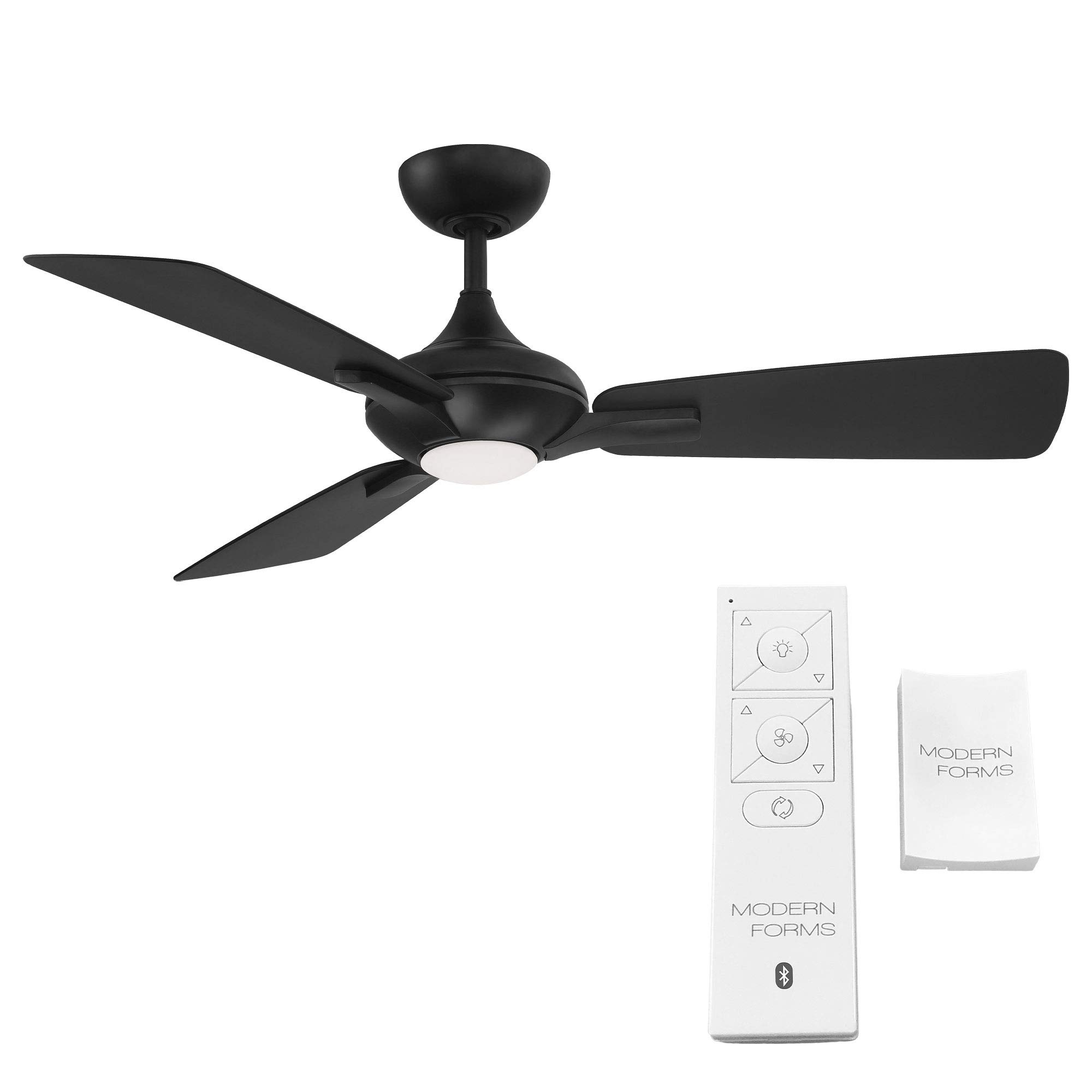 Mykonos 52-Inch Smart Ceiling Fan with 3000K LED Light Kit, Matte Black, Remote Control, Alexa & Google Assistant Compatible, Perfect for Living Room, Bedroom, and Patio