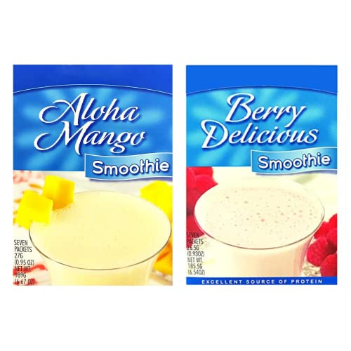 HealthyWise High Protein Meal Replacement Smoothie - Aloha Mango & Berry Delicious | Low Calorie, Low Fat, 15g Protein | Ideal Protein Compatible | 7 Servings Per Box (2 Pack) | Perfect for Weight Loss, Post-Workout Recovery & Busy Lifestyle