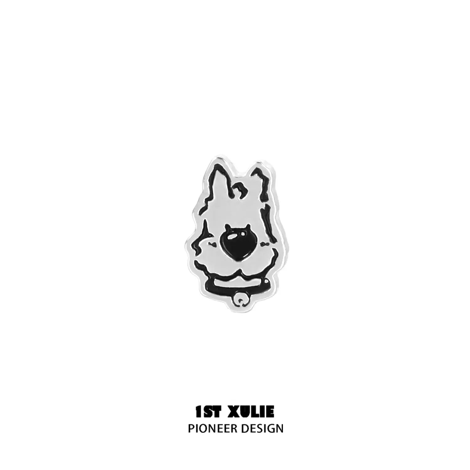 Graffiti Puppy S925 Sterling Silver Stud Earrings for Women - Cute Dog Earrings for Everyday Wear & Gifts - Perfect for Casual Outfits, Parties & Animal Lovers