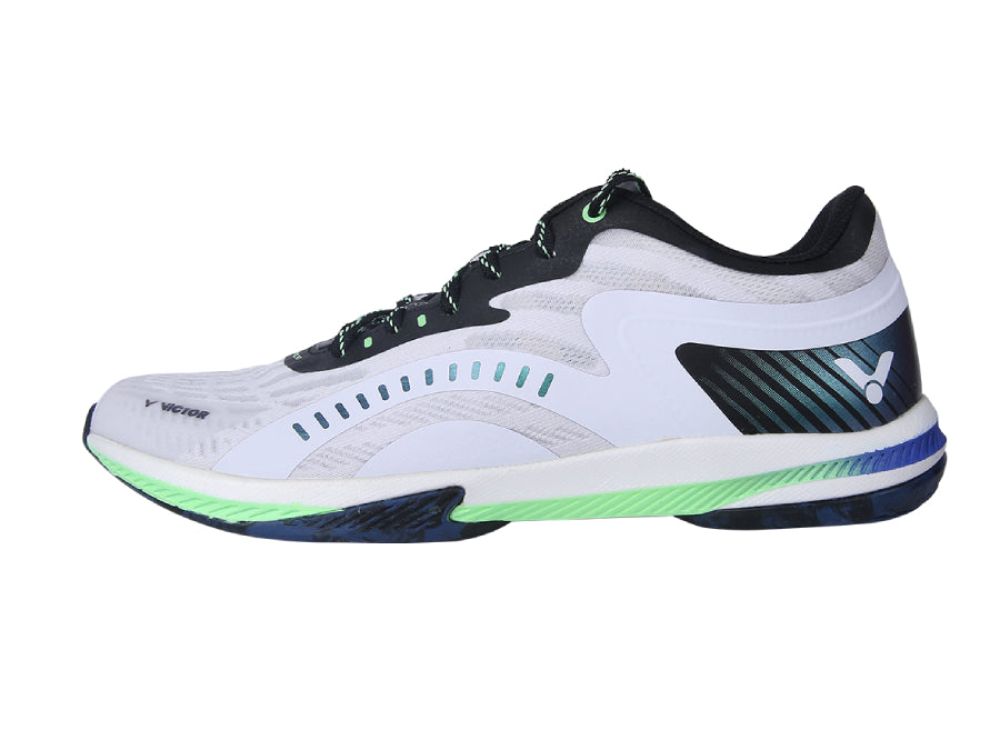 Victor S99Elite AC Badminton Shoes for Men & Women - Lightweight, Non-Slip, Breathable Court Shoes for Indoor Sports (White/Black) - Perfect for Badminton, Squash, and Indoor Tennis