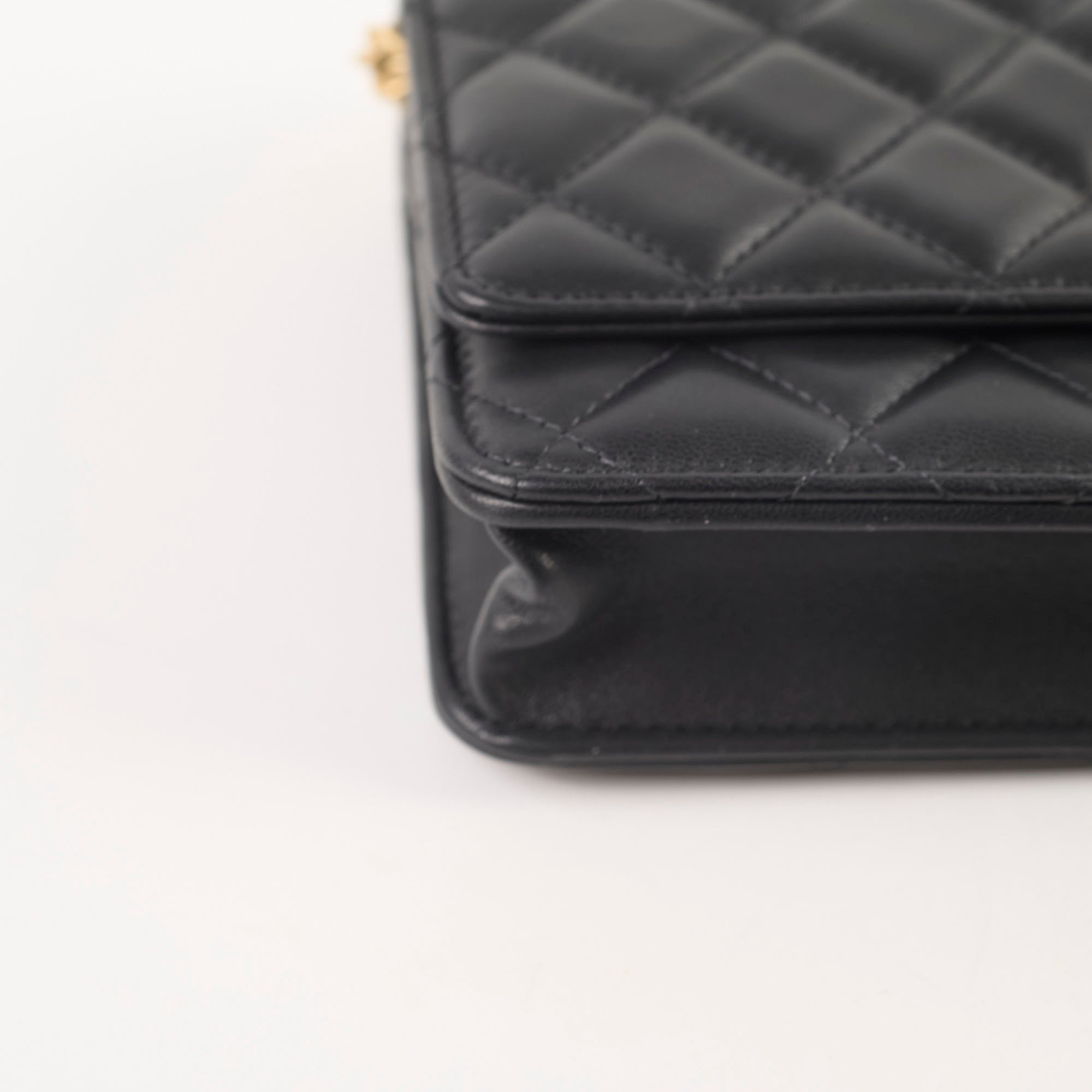 Chanel Camellia Adjustable Buckle Gold CC Logo Wallet on Chain WOC - Perfect for Evening Events & Luxury Fashion Accessories