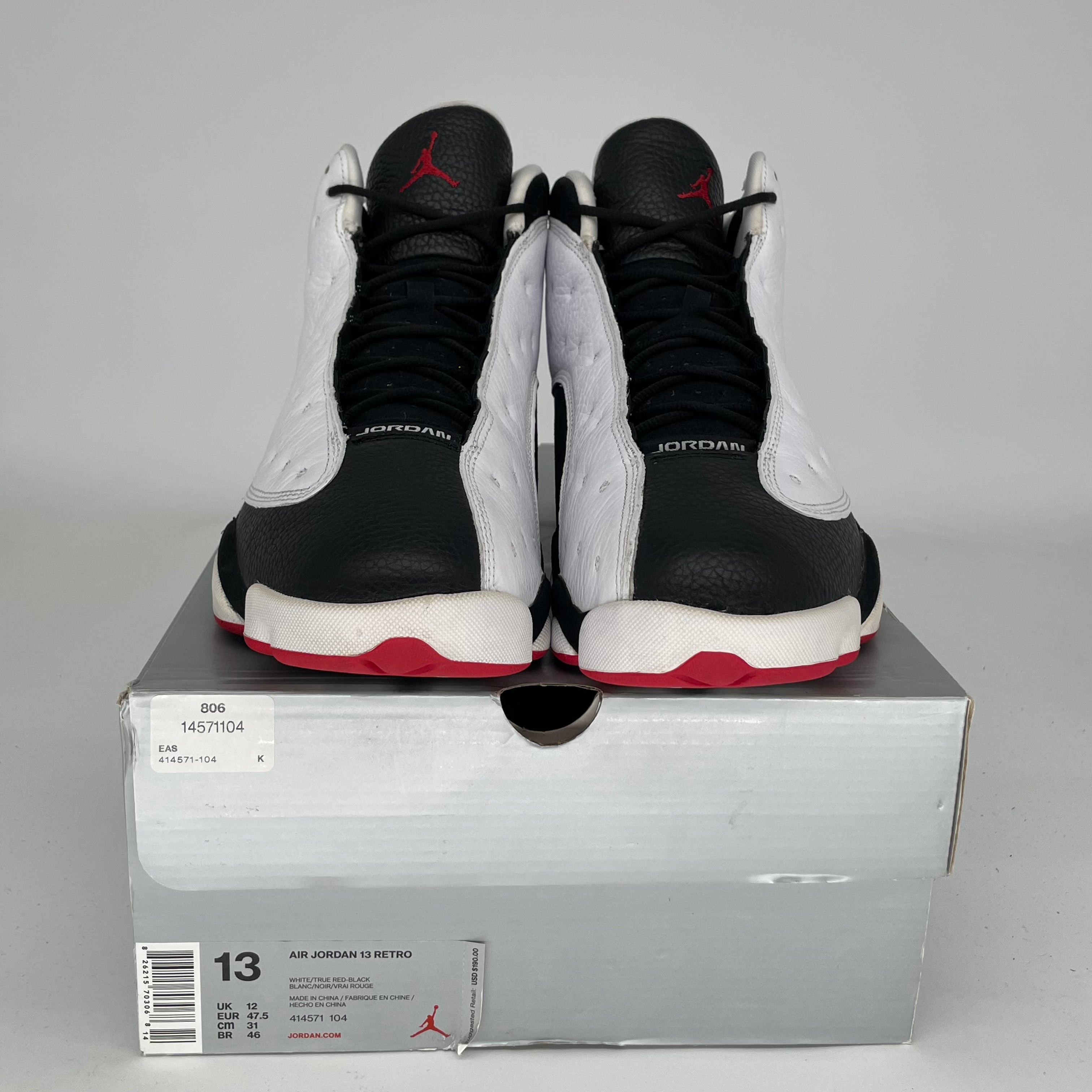 Original Air Jordan 13 Retro 'He Got Game' Men's Basketball Shoes Size 13 - White/Black-Varsity Red 414571-104 - Perfect for Streetwear & Basketball Games