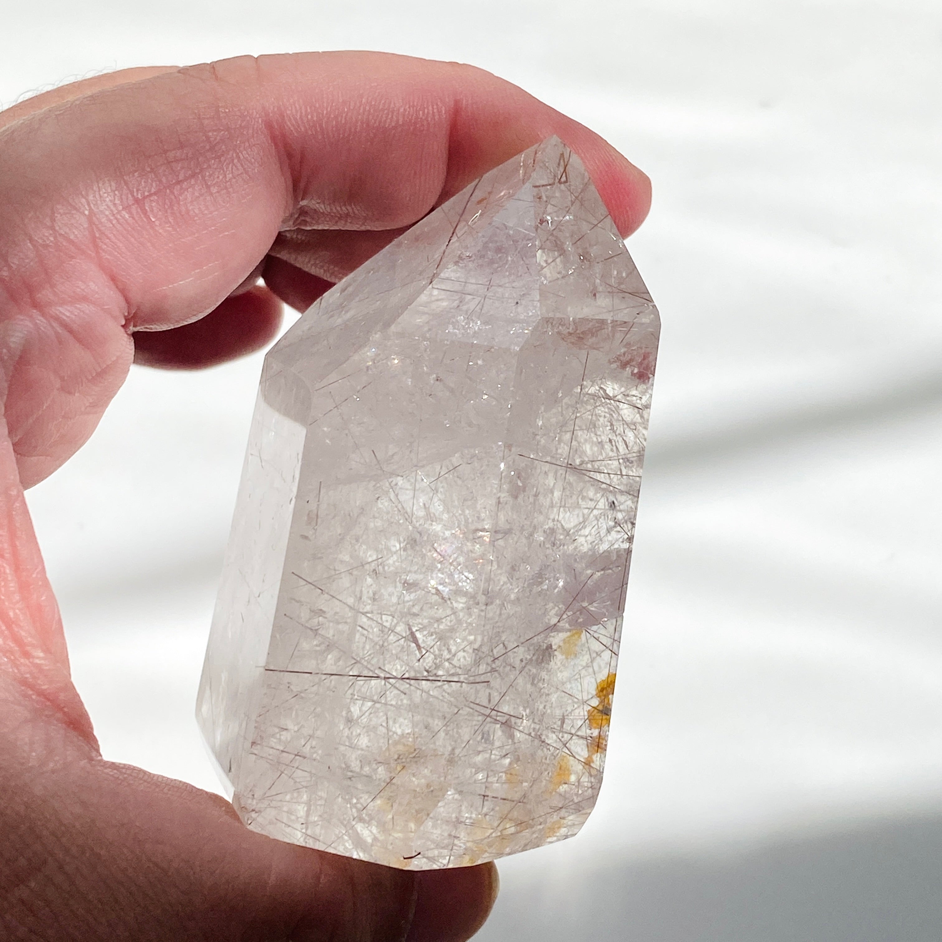 Natural Rutilated Quartz Point - Healing Crystal for Meditation, Energy Work & Spiritual Growth - Perfect for Home Decor, Yoga & Reiki