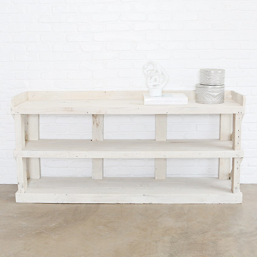 The Warrenton White Console - Modern Entryway Table with Storage Shelf | Perfect for Hallway, Living Room & Bedroom Organization