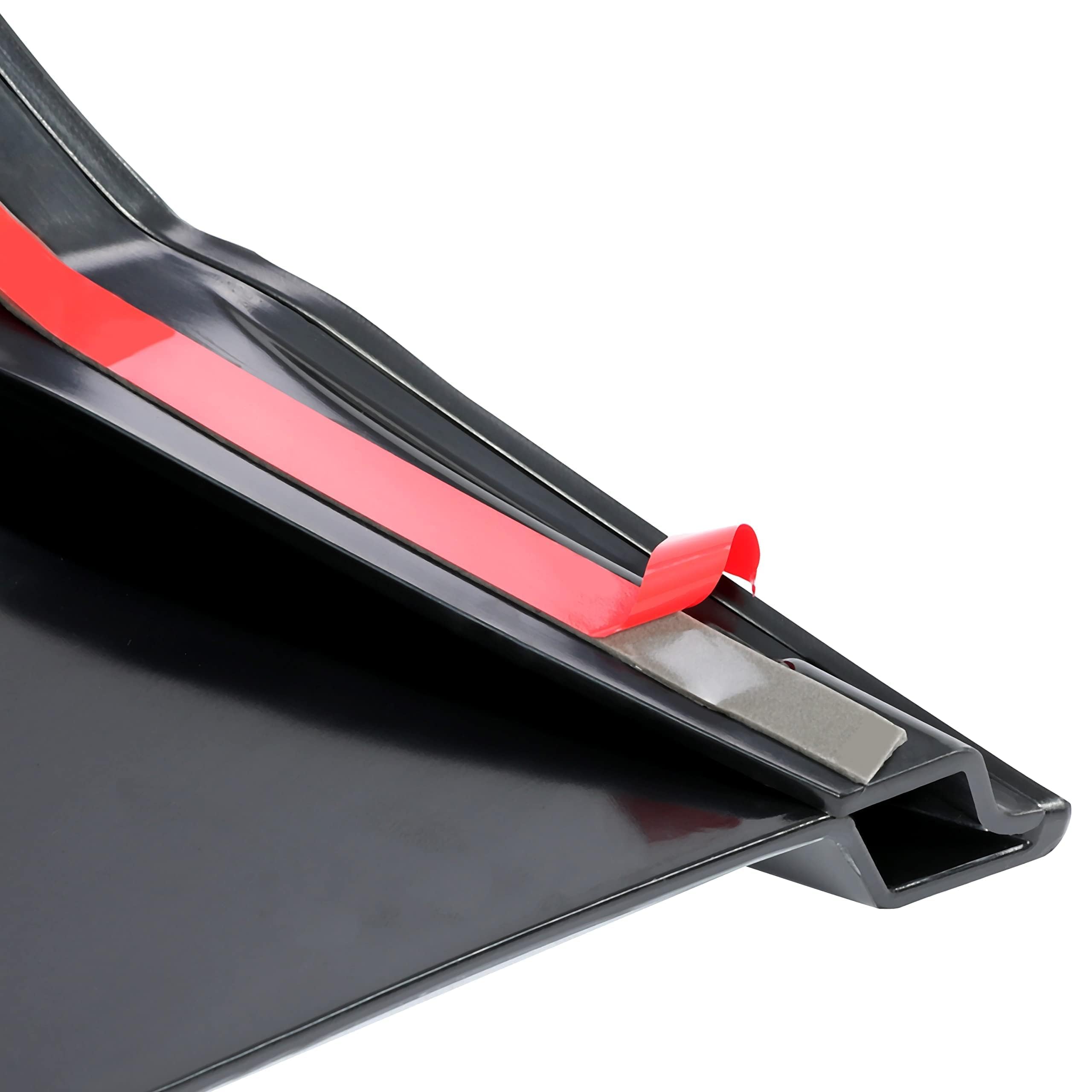 KUAFU Rear Diffuser for 2017-2023 Tesla Model 3 Sedan - V Style Rear Bumper Lip Valance Splitter Body Kit (ABS Plastic, Black) - Enhances Aerodynamics & Sporty Look for Street Racing & Car Shows