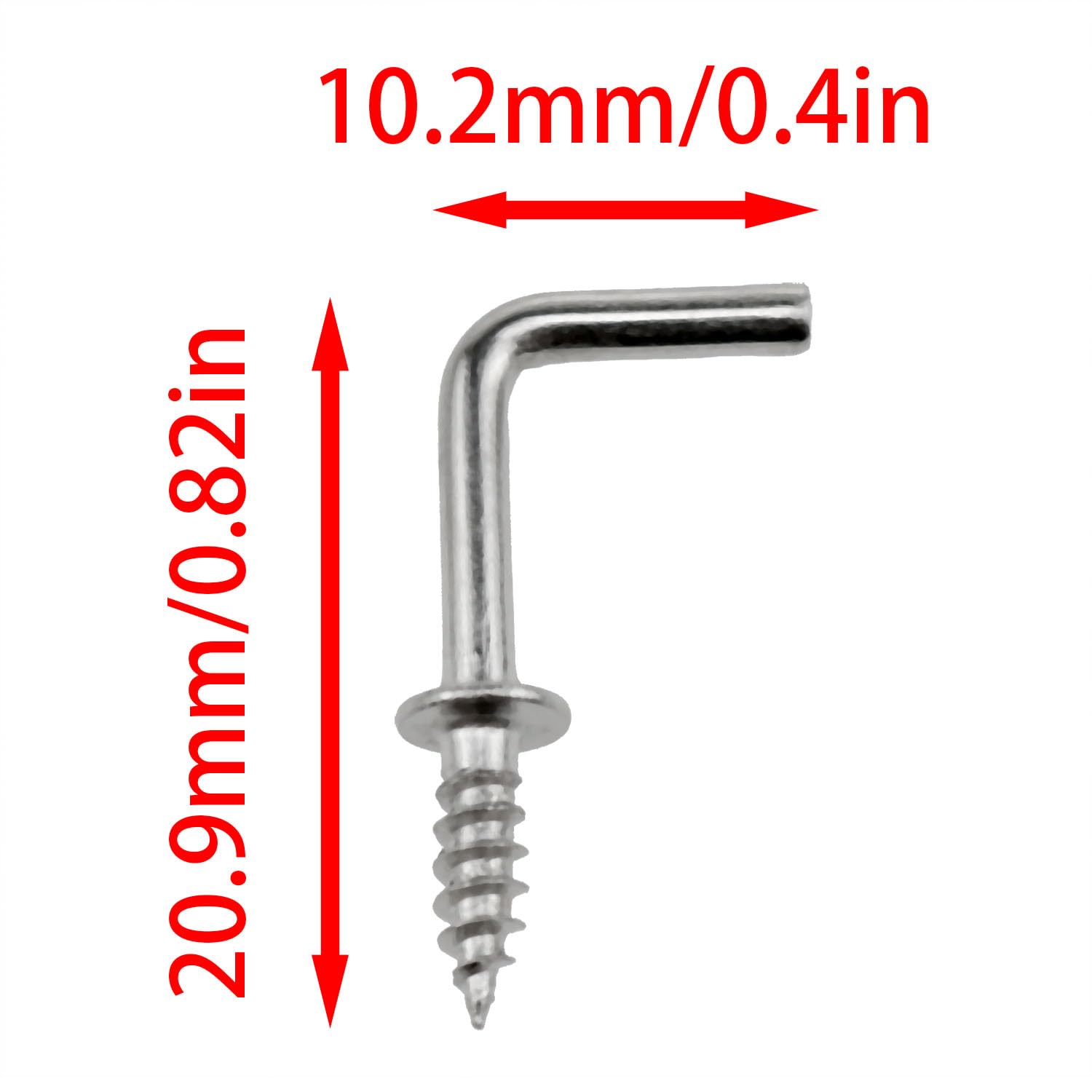 1/2 Inch Silver L-Shaped Metal Hooks - 100PCS Small Square Bend Hooks for Crafts, Hanging Decor & DIY Projects - Perfect for Home, Office & Workshop Organization