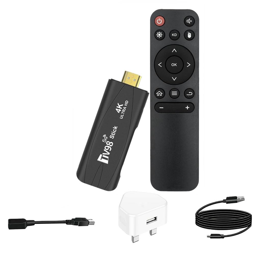 Louttary TV98 Smart TV Box 2GB RAM + 16GB ROM Android 12.1, Dual-Band WiFi (2.4G/5G), Easy Setup - UK Plug - Perfect for Streaming, Gaming & Home Entertainment