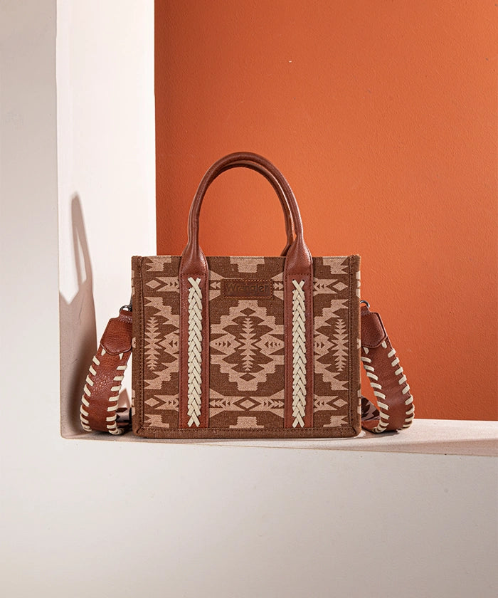 Wrangler Aztec Print Tote Bag Set - Stylish & Durable Cotton Tote Bags for Women - Perfect for Shopping, Beach, Travel & Everyday Use