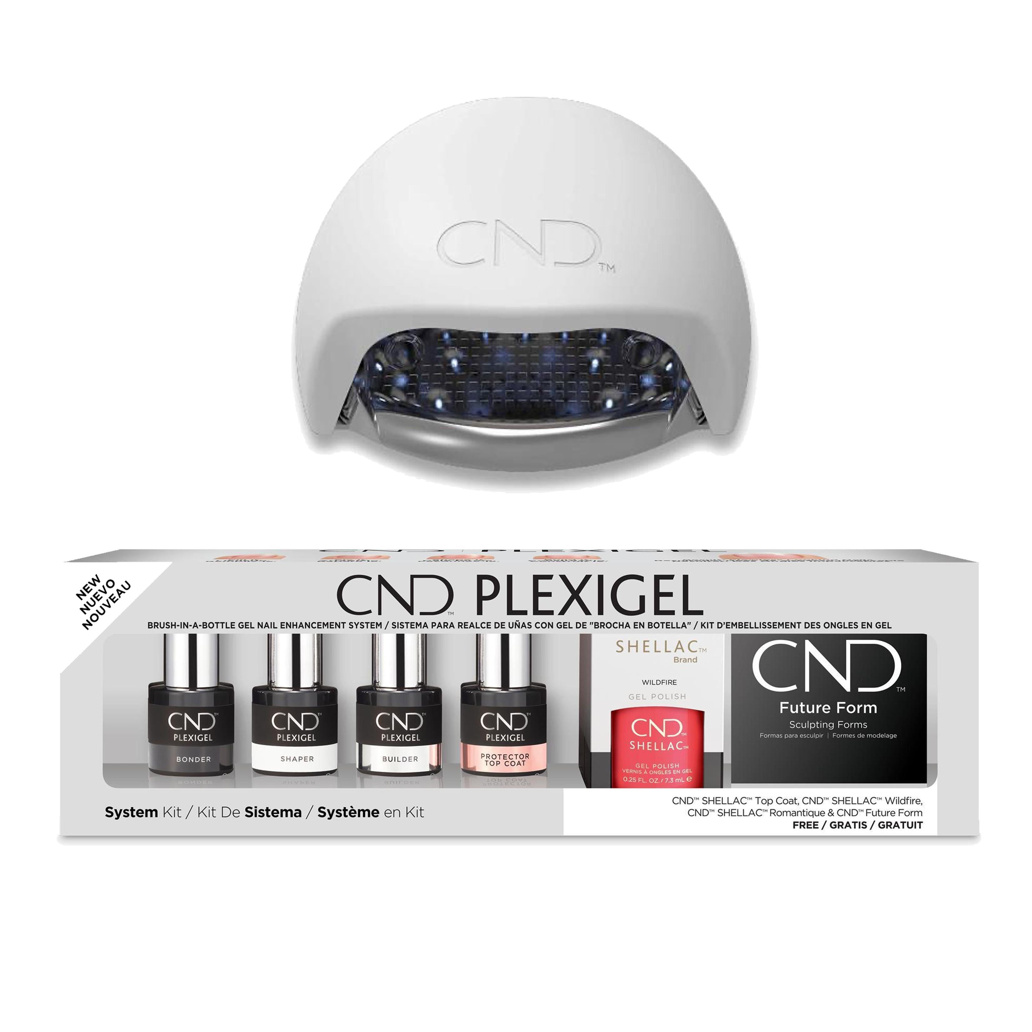 CND Plexigel System Kit with LED Lamp - Professional Nail Extension & Gel Polish Kit for Salon & Home Manicures - Perfect for DIY Nails, Spa Treatments & Nail Art Designs