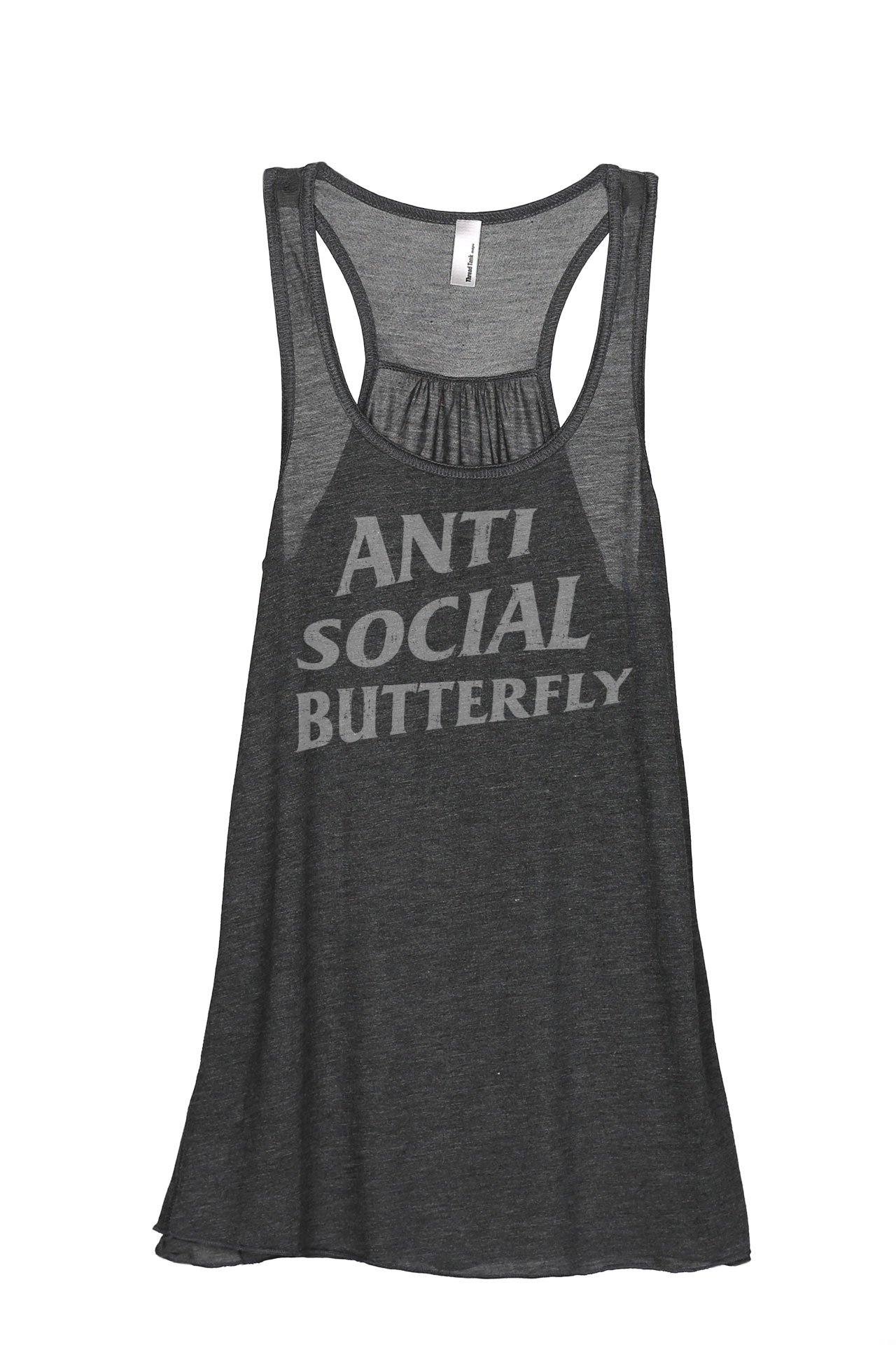 Anti Social Butterfly Women's Fashion Sleeveless Flowy Racerback Tank Top - Stylish Summer Casual Wear for Beach, Gym & Everyday Outfits