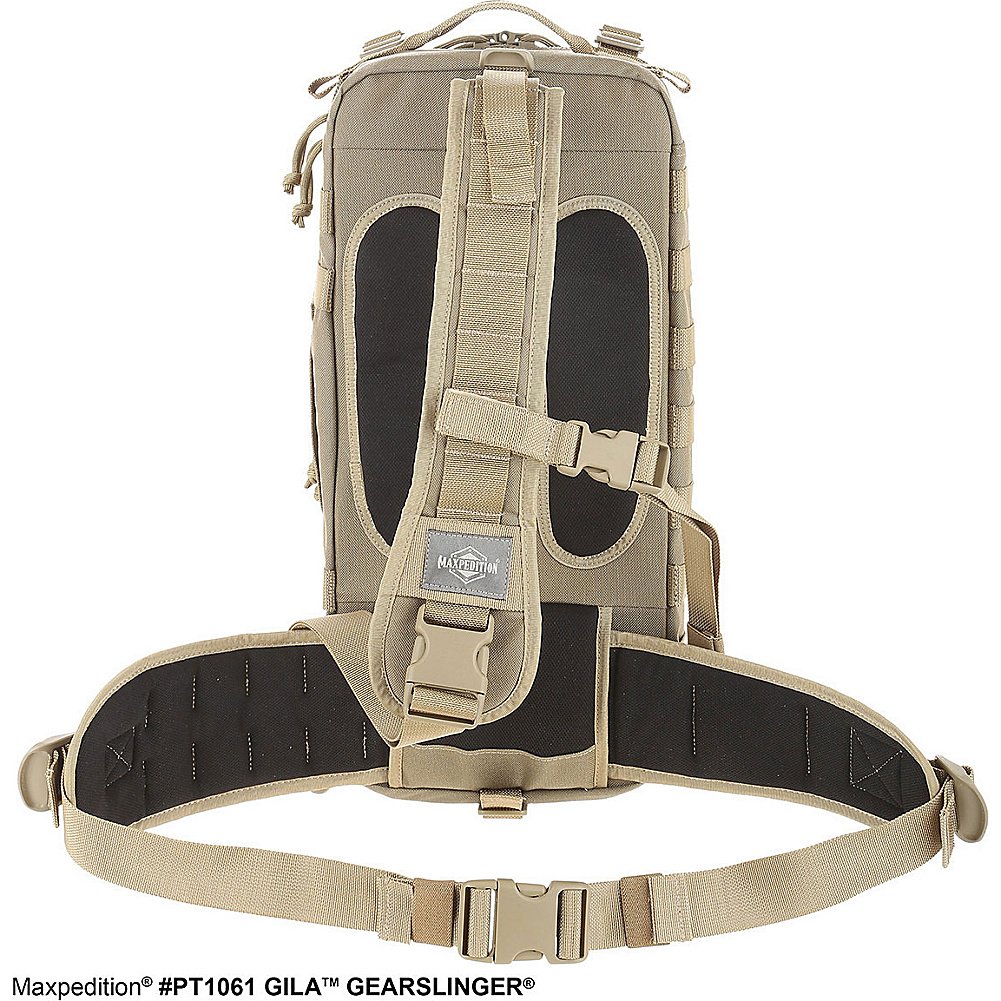 Maxpedition Gila Gearslinger Tactical Backpack - Small Khaki Military Style Daypack for Hiking, Camping & Outdoor Adventures