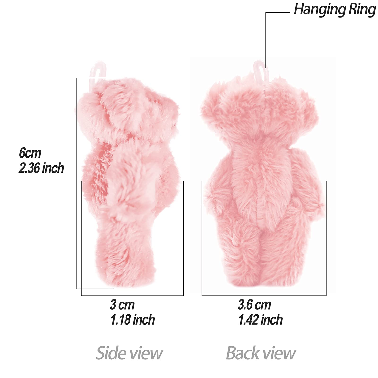 12Pcs Mini Jointed Teddy Bear Plush Toys - 6cm Small Pink Soft Stuffed Bears for Birthday Cake Decor, Wedding Party Favors, Christmas Stocking Stuffers & DIY Craft Accessories | Perfect for Baby Showers, Gift Bags, and Home Decor