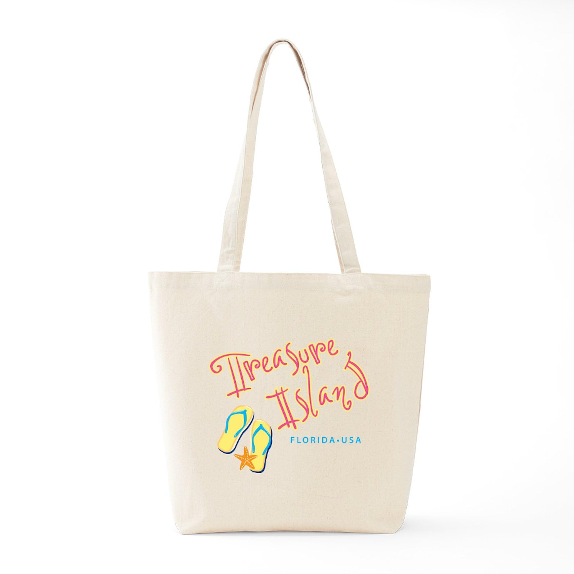 Treasure Island Tote Bag - Natural Canvas Reusable Shopping Bag for Groceries, Beach & Daily Use | Eco-Friendly Cotton Tote with Unique Design