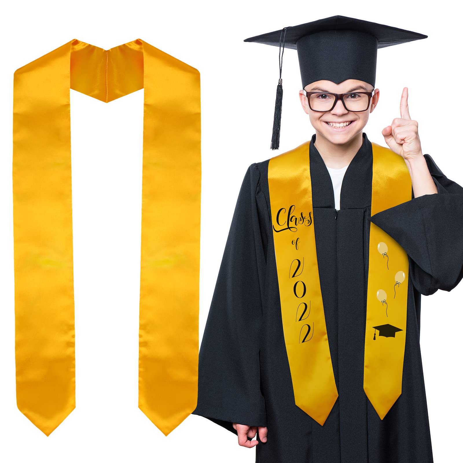 Custom Sublimation Graduation Stole Sash - Class of 2022 Blank Plain Unisex Adult Graduation Stole - Perfect for High School & College Graduation Ceremonies