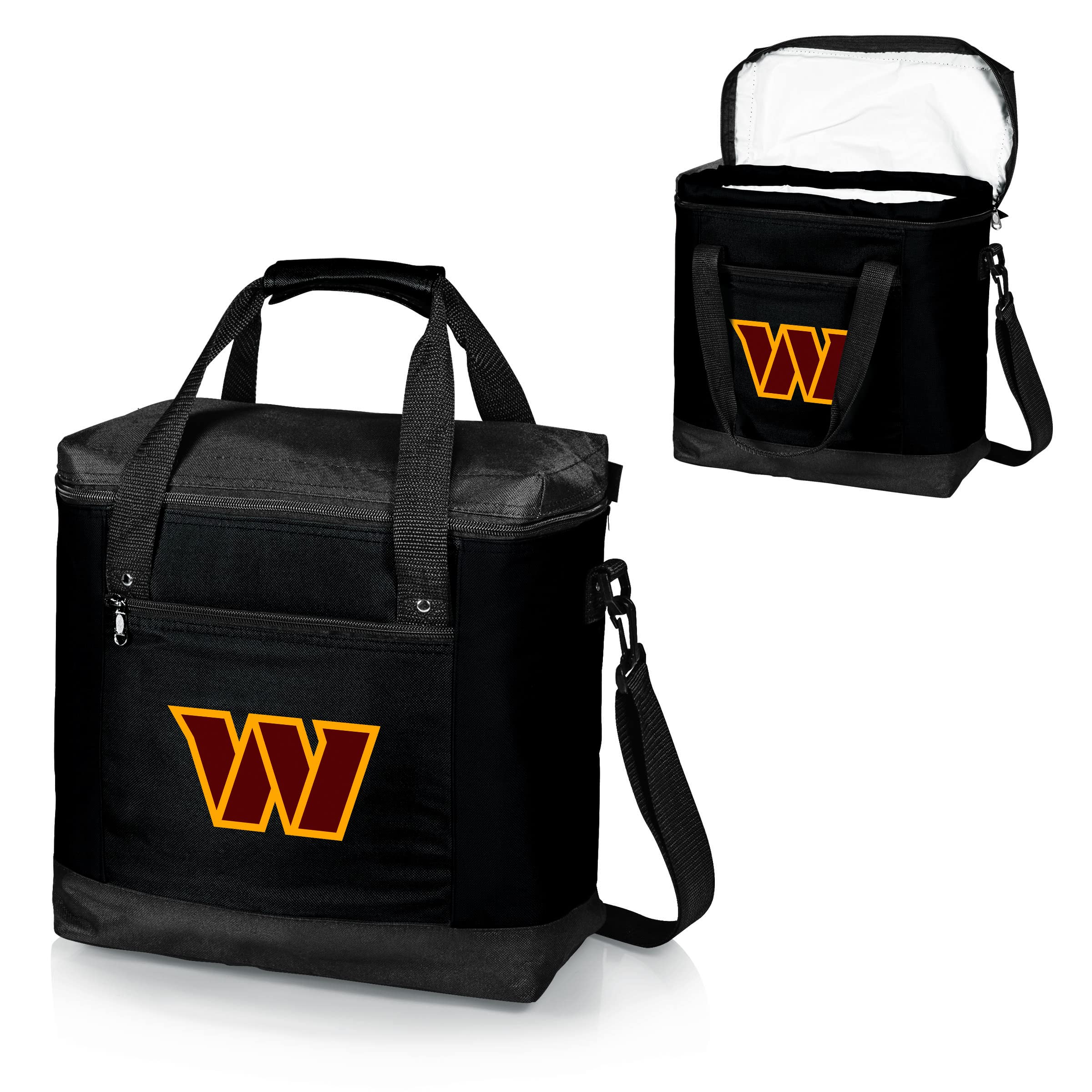 PICNIC TIME NFL Montero Insulated Tote Cooler Bag - Soft Sided Cooler for Picnics, Beach, Tailgating & Outdoor Activities (Black) - Perfect for Sports Fans & Family Gatherings